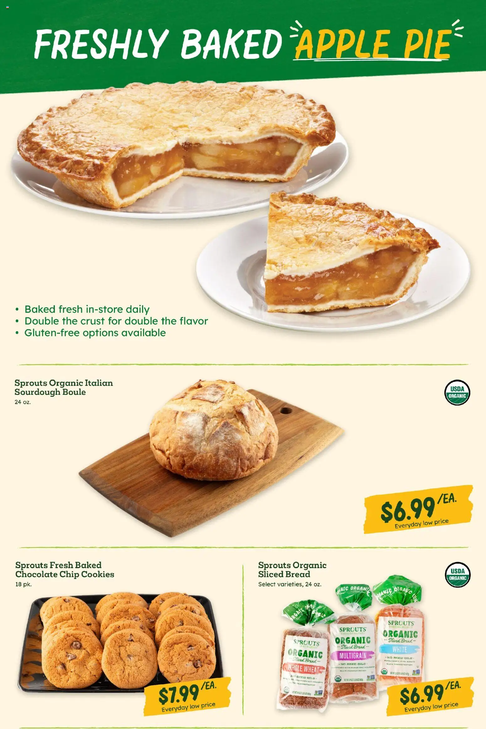 Sprouts Monthly Ad - valid from 03.12.2025 | Page: 27 | Products: Bread, Cookies, Apple Pie, Chocolate Chip