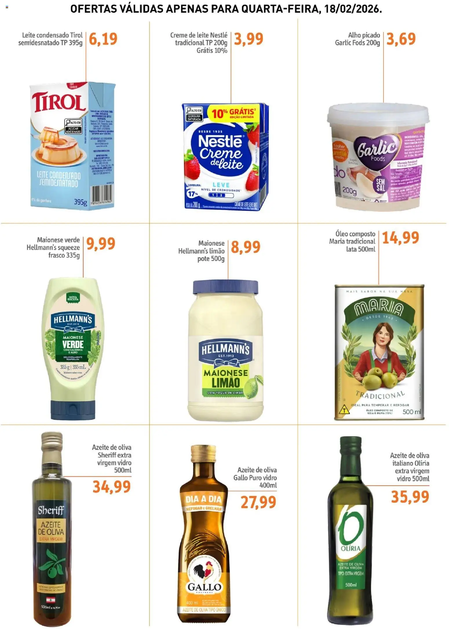 Sonda Folheto - válido de 18.02.2026 | Página: 3 | Produtos: Leite, Creme de leite, Leite condensado, Soja