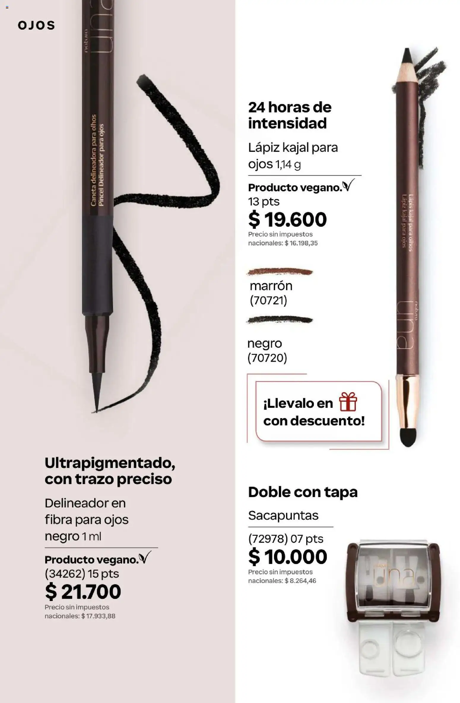 Natura Catálogo Ciclo 4/2026 │ válido desde el 01.04.2026 | Página: 127 | Productos: Sacapuntas, Pincel, Delineador