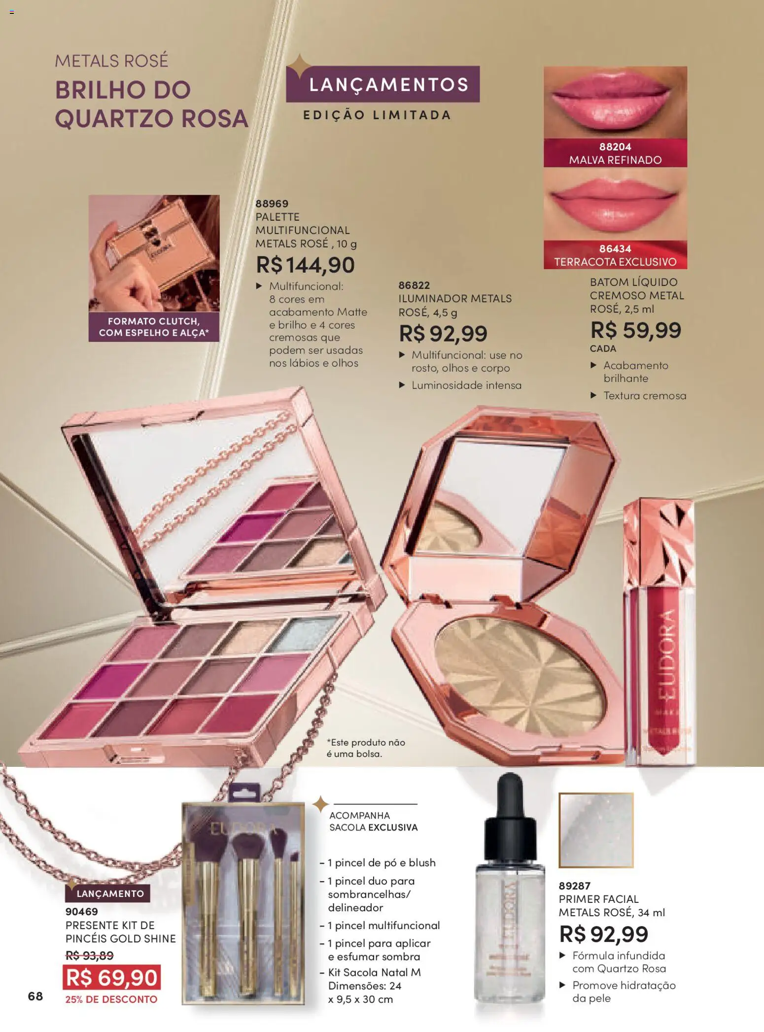 Eudora Folheto - válido de 10.11.2025 | Página: 68 | Produtos: Pó, Blush, Delineador, Batom
