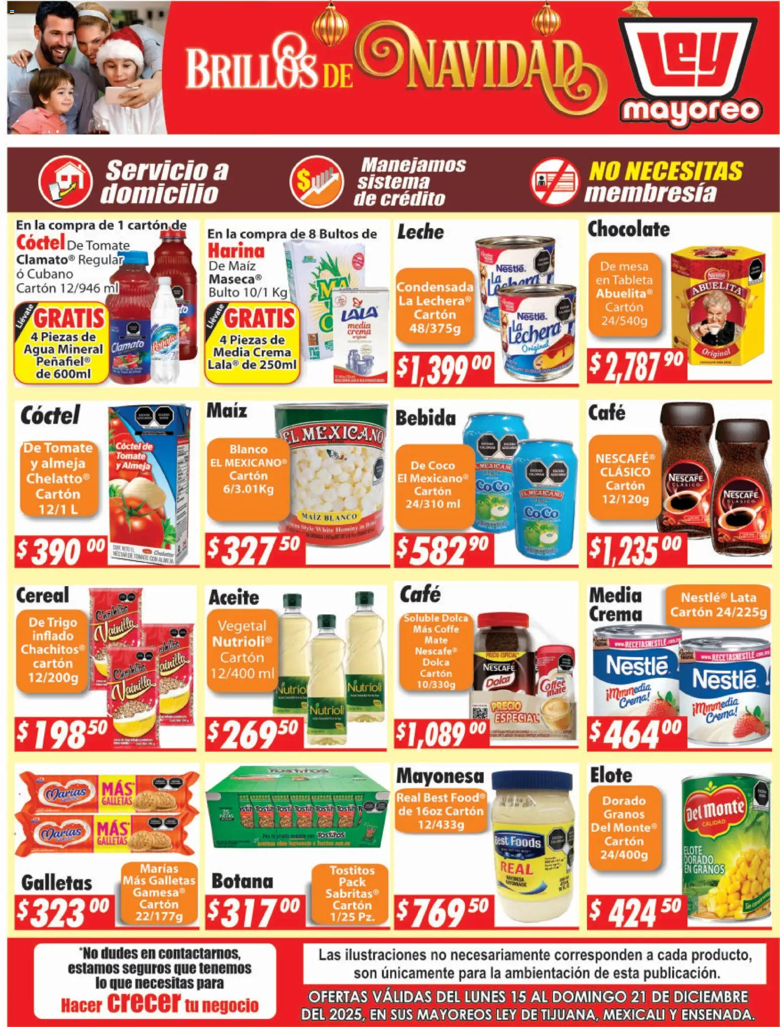 Nuevas ofertas de Casa Ley válidas en toda la República Mexicana desde el 15.12.2025. ¡Encuentra las mejores ofertas en Casa Ley folleto Frontera! | Página: 1 | Productos: Mayonesa, Tomate, Galletas, Mesa