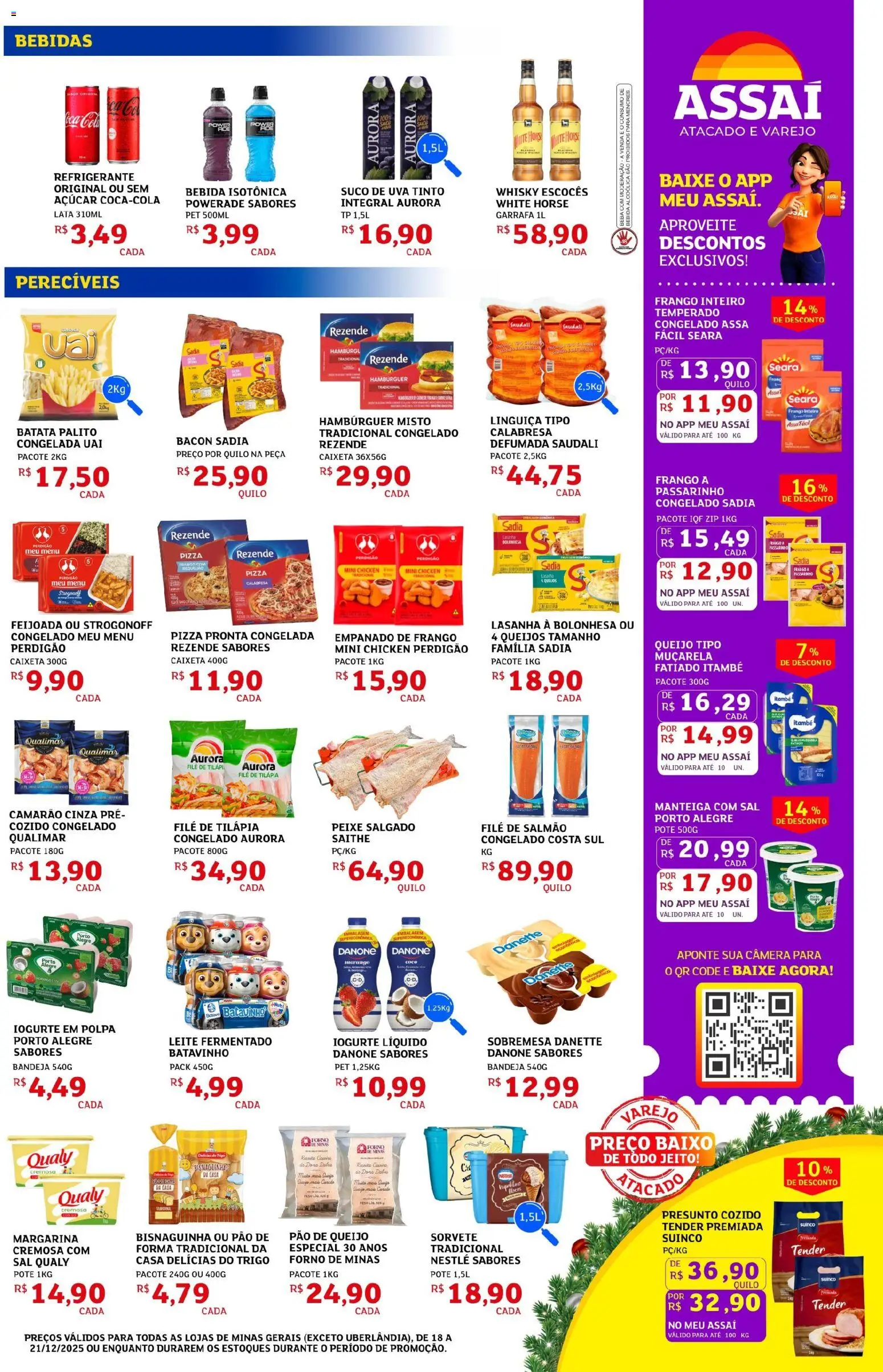 Assaí Atacadista Folheto - válido de 18.12.2025 | Página: 3 | Produtos: Tender, Linguiça, Presunto, Frango