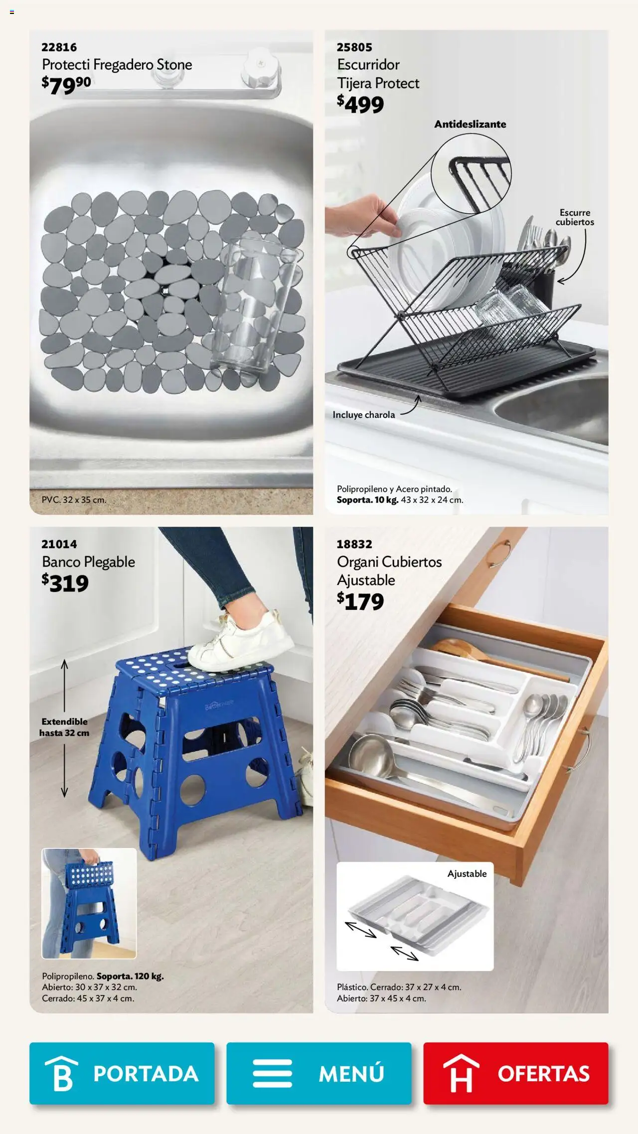 Nuevas ofertas de Betterware válidas en toda la República Mexicana desde el 01.09.2025. ¡Encuentra las mejores ofertas en Betterware - Campaña 9 2025! | Página: 46 | Productos: Tijera, Escurridor, Banco