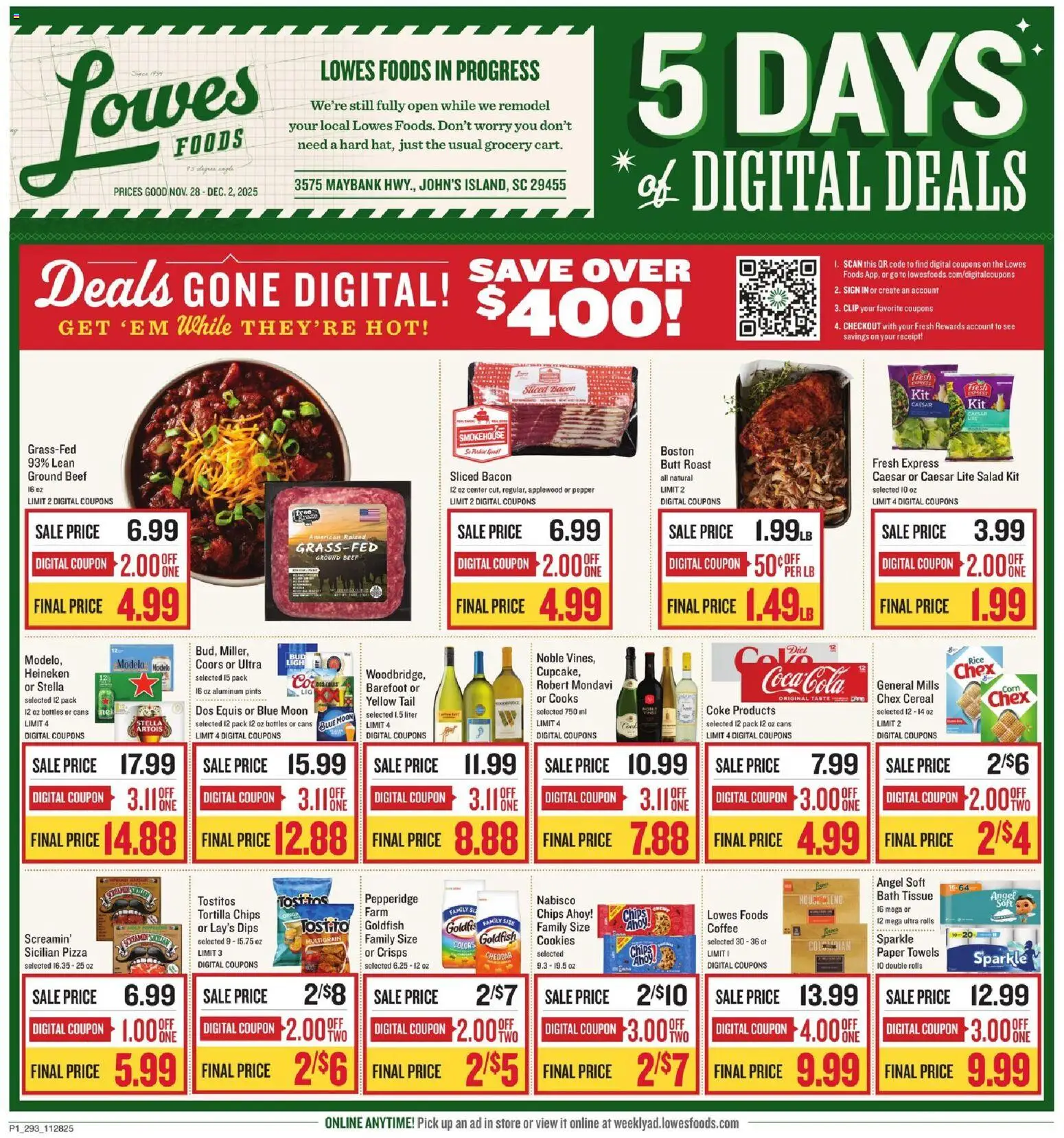 Lowes Foods Weekly Ad - SC - valid from 28.11.2025 | Page: 1 | Products: Bath, Coffee, Pizza, Pepper