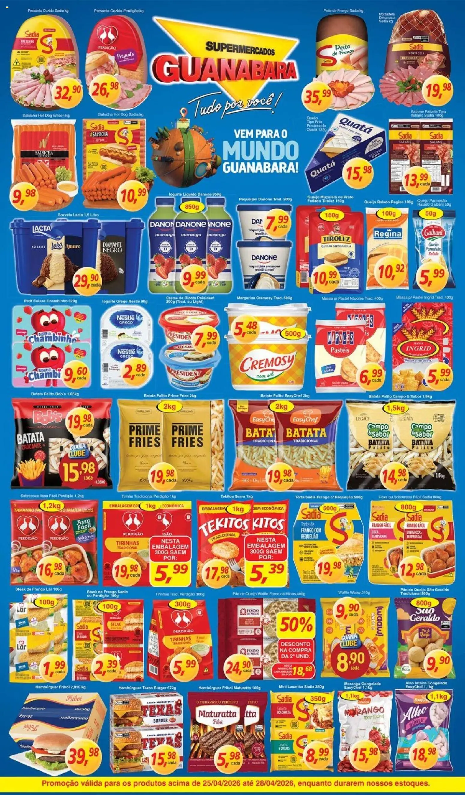 Supermercados Guanabara Folheto - válido de 25.04.2026 | Página: 8 | Produtos: Brie, Hambúrguer, Frango, Margarina