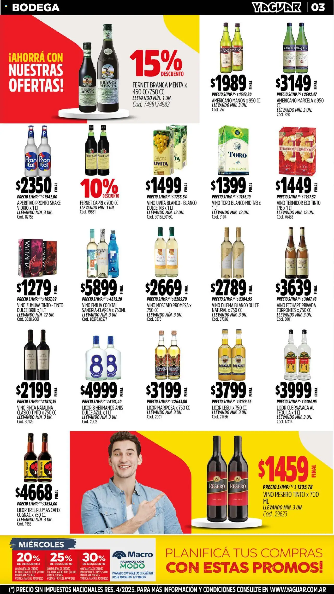 Yaguar - Maschwitz │ válido desde el 08.09.2025 | Página: 5 | Productos: Banco, Fernet, Vino