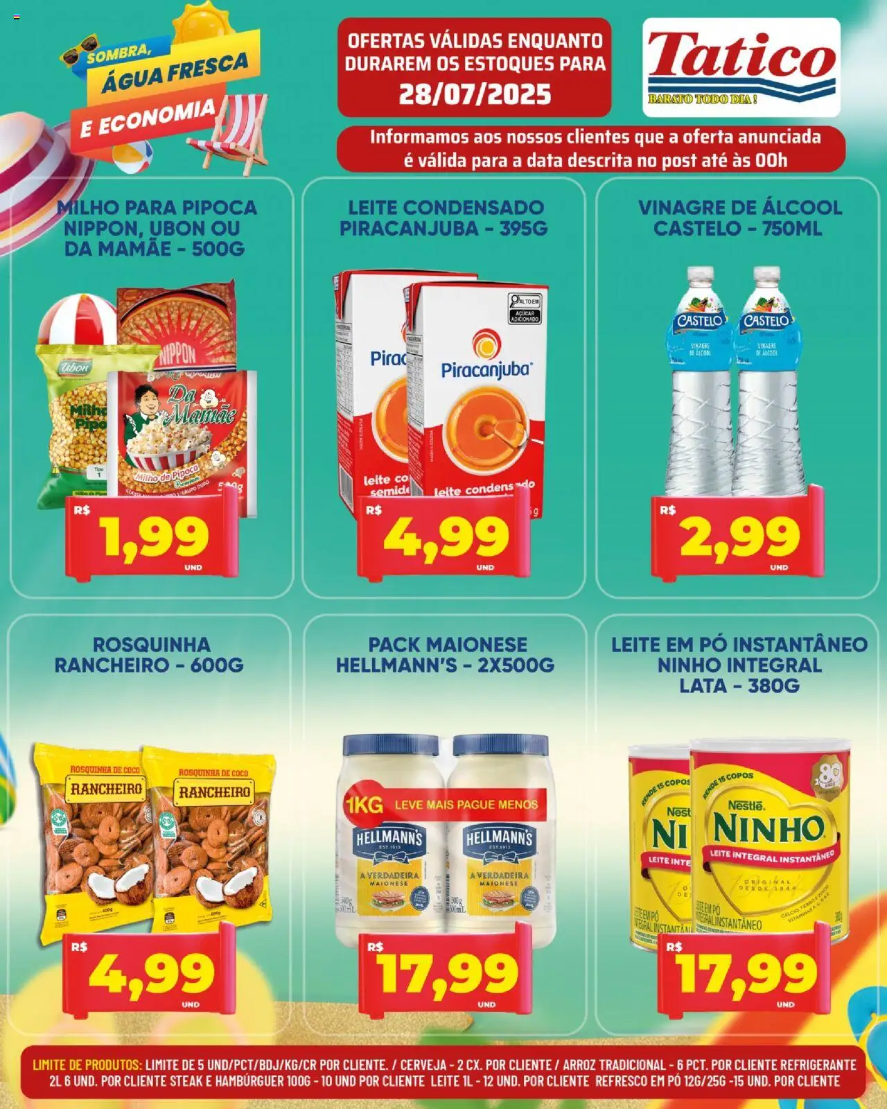 Tatico Folheto - válido de 28.07.2025 | Página: 3 | Produtos: Refresco, Refrigerante, Maionese, Pipoca