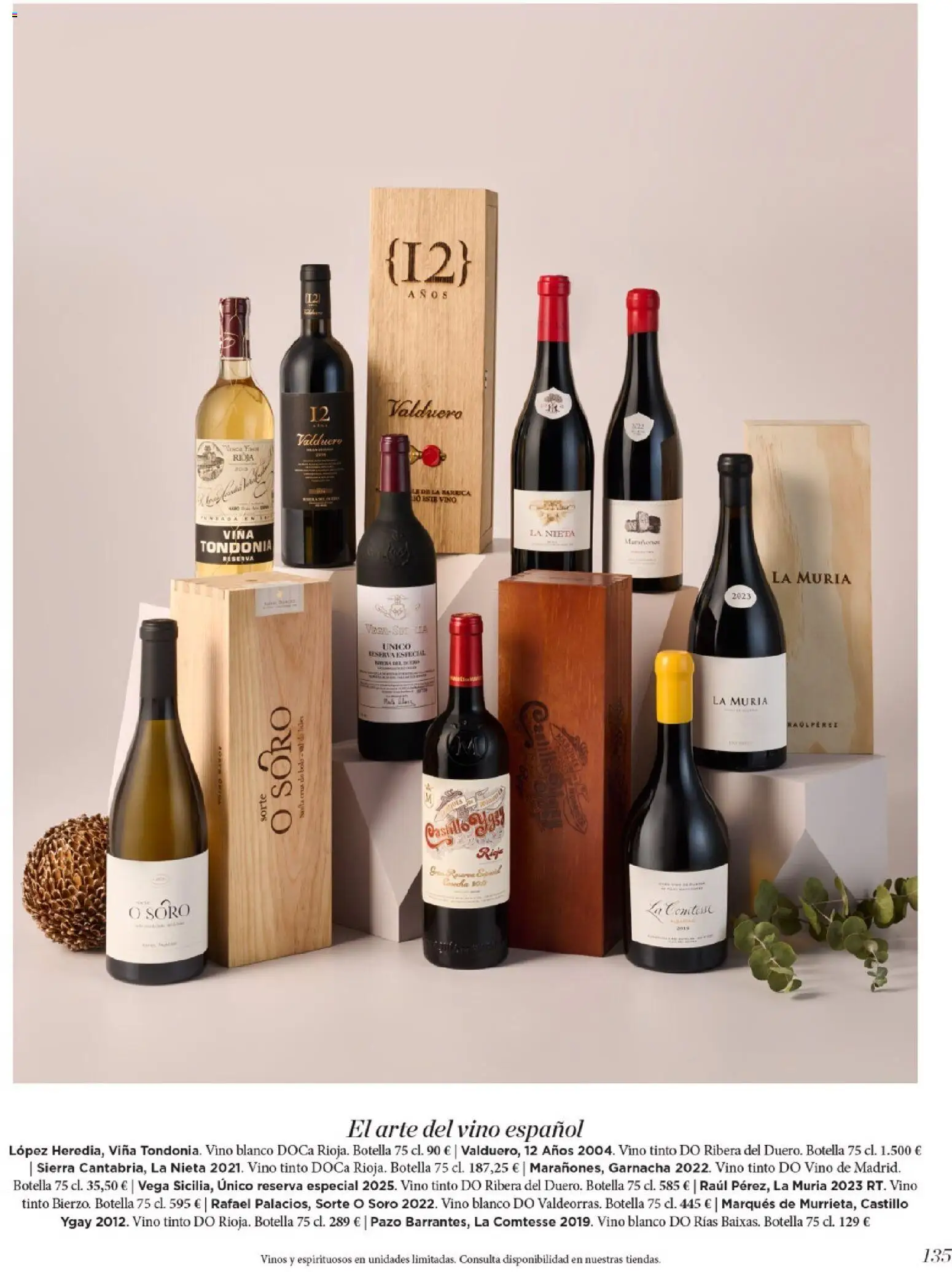 Nuevas ofertas de El Corte Inglés válidas en toda la República Mexicana desde el 19.11.2025. ¡Encuentra las mejores ofertas en El Corte Inglés catálogo El Placer De Regalar! | Página: 135 | Productos: Sierra, Botella, Vino