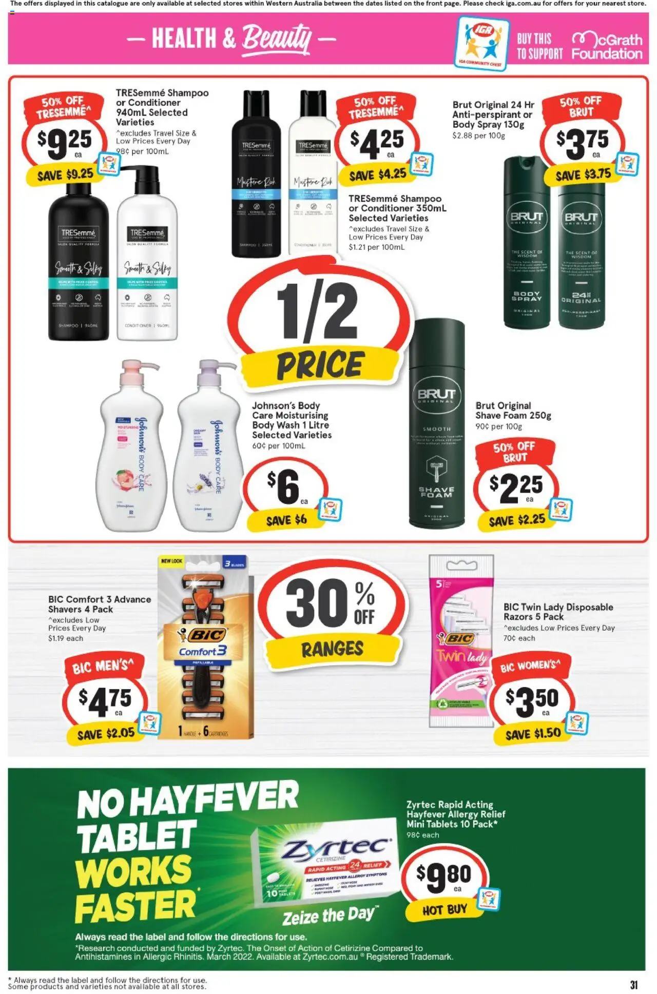 IGA catalogue - valid from 10.09.2025 | Page: 32 | Products: Shampoo, Antiperspirant, Tablet, Allergy