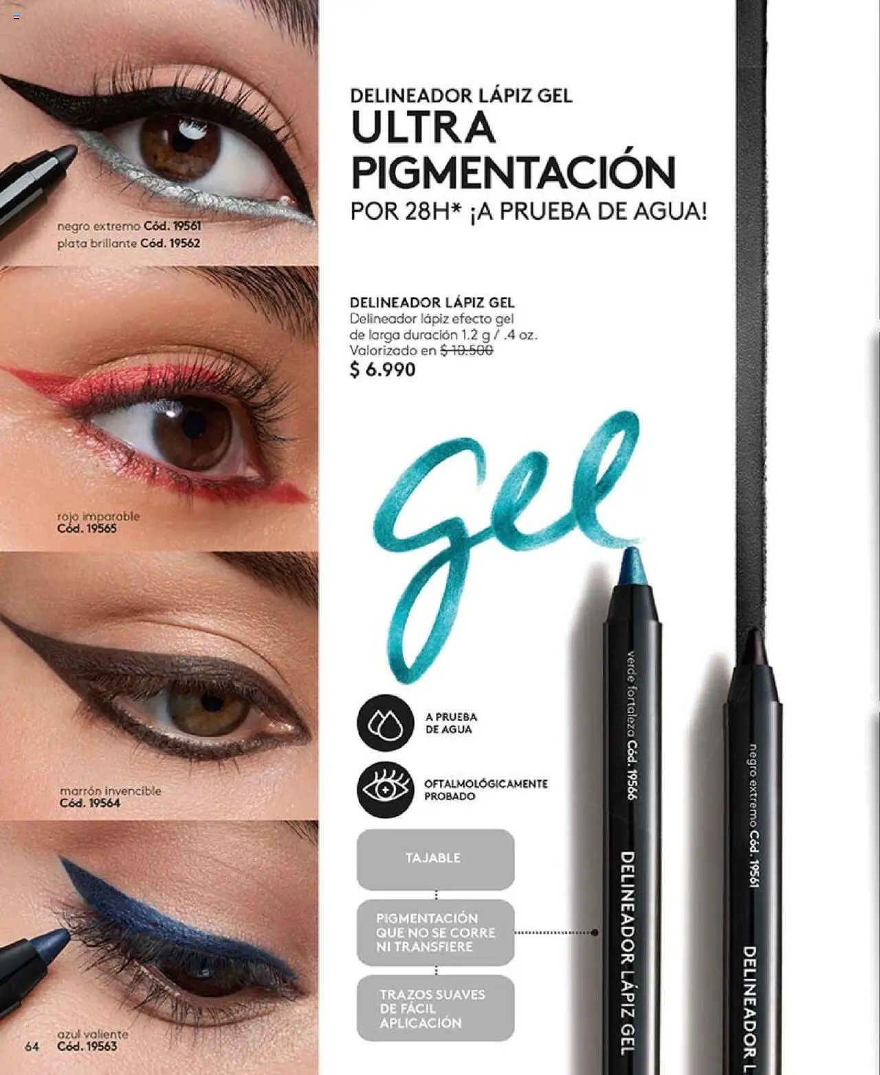 Catálogo Ésika Campaña 14 │ válido desde el 31.08.2025 | Página: 64 | Productos: Agua, Delineador