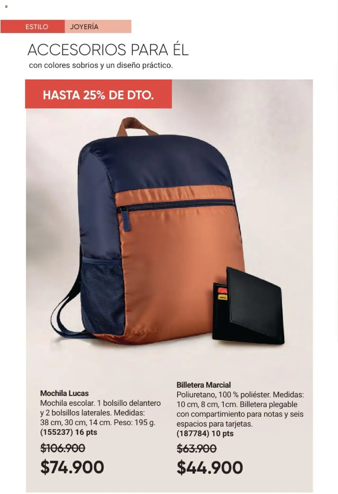 Avon revista - valida desde el 18.06.2025 | Página: 63 | Productos: Mochila, Billetera, Peso