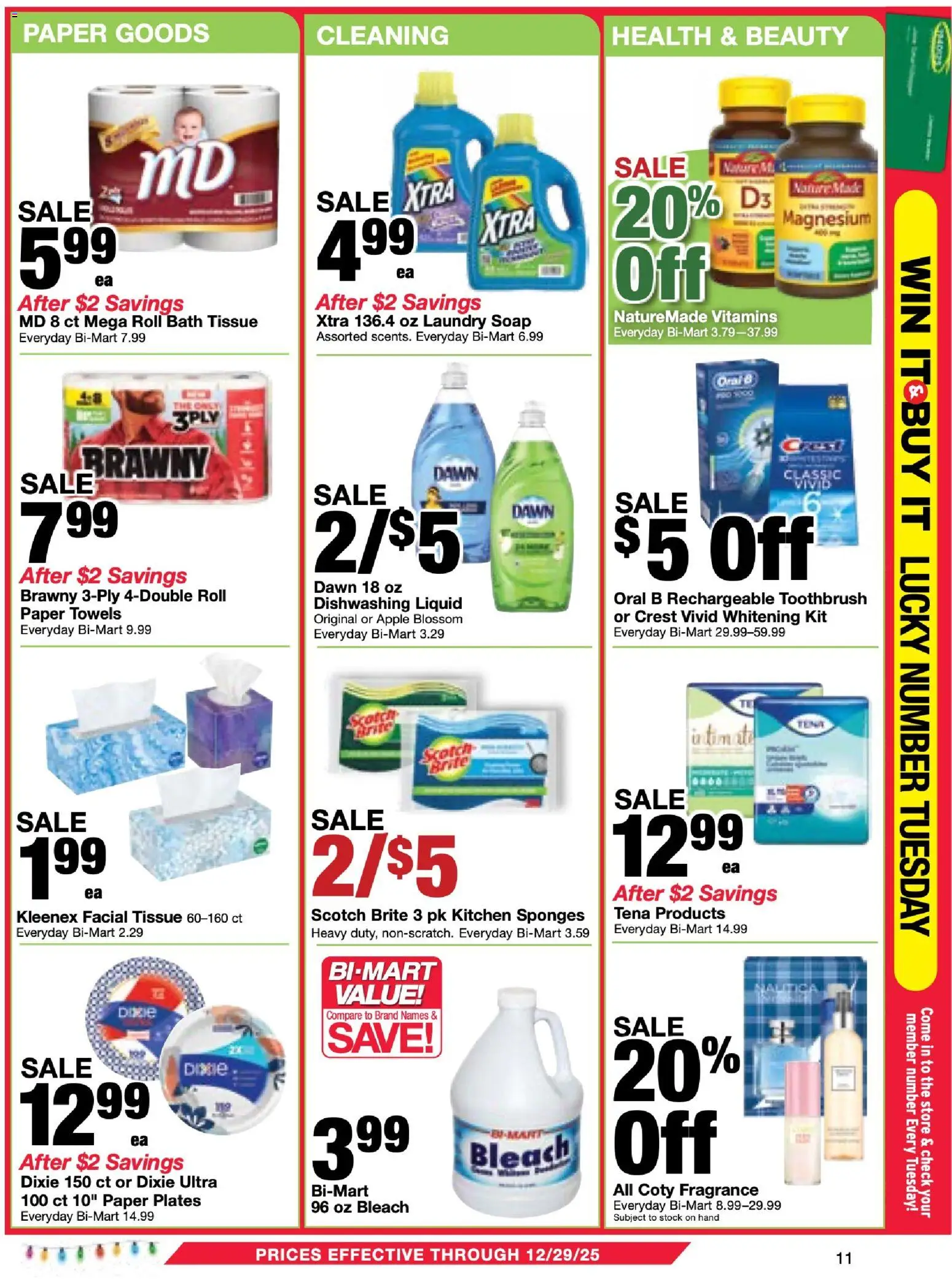Bi-Mart Membership Savings Book - valid from 16.12.2025 | Page: 11 | Products: Magnesium, Fragrance, Soap, Toothbrush