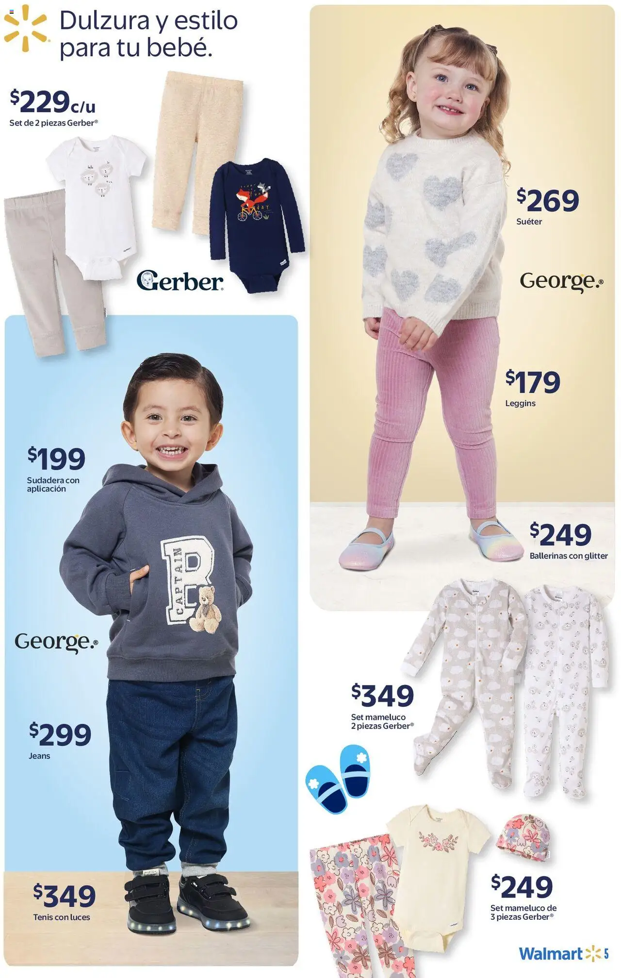 Nuevas ofertas de Walmart válidas en toda la República Mexicana desde el 14.08.2025. ¡Encuentra las mejores ofertas en Walmart - Folleto Bebé! | Página: 4 | Productos: Suéter, Tenis, Glitter, Mameluco