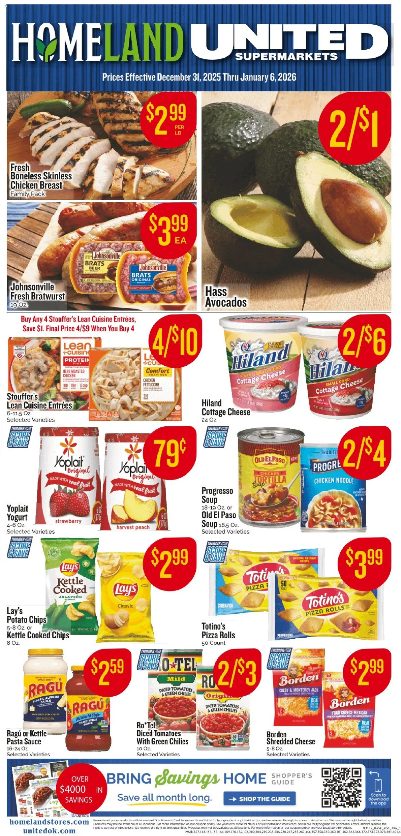 Homeland Weekly Ad - valid from 31.12.2025 | Page: 1 | Products: Pizza, Beer, Tomatoes, Pasta