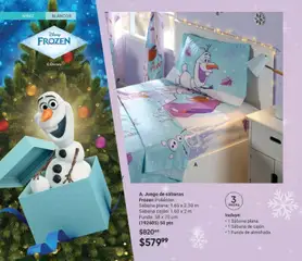 Vista previa de A. Juego de sábanas Frozen Poliéster., Sábana plana: 1.65 x 2.30 m Sábana cajón: 1.60 x 2 m Funda: 58 x 70 cm (192605) 50 pts, nuevo folleto de la tienda, válido en México a partir del 07.11.2025 | Página: 166