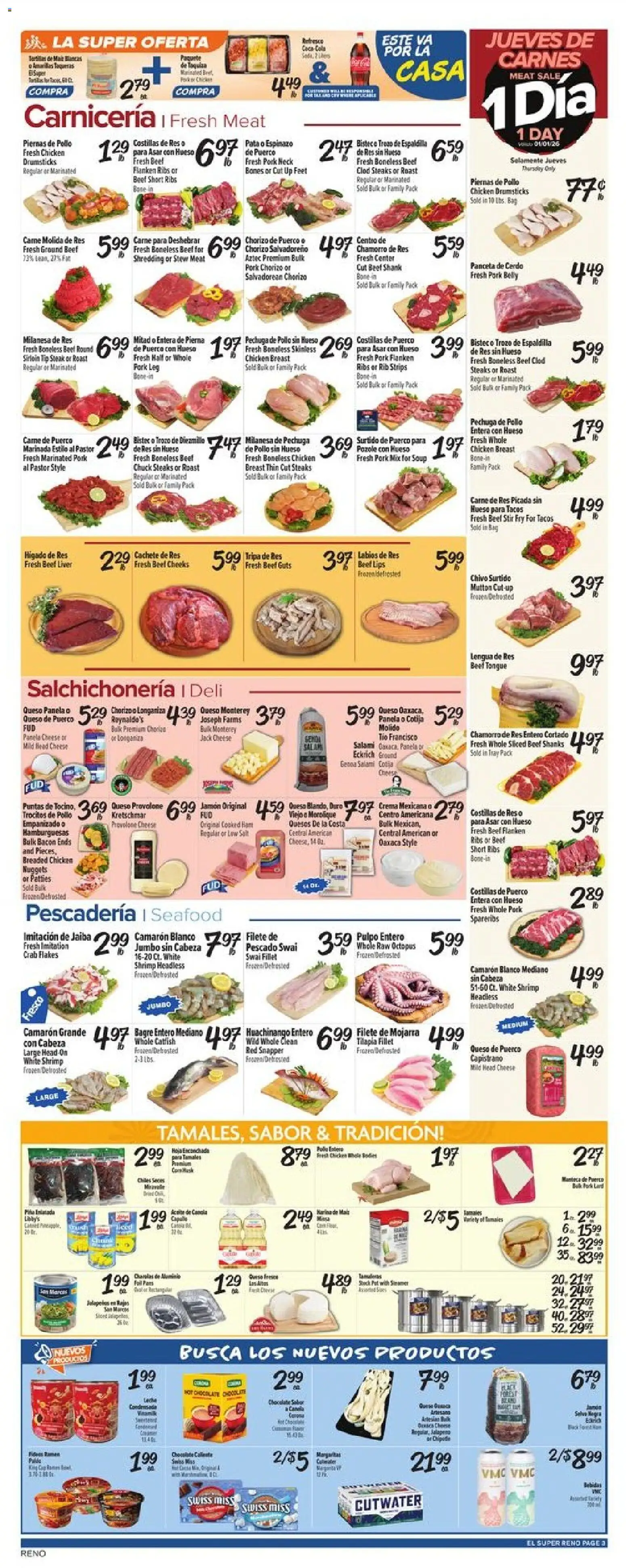El Super Weekly Ad - NV - valid from 31.12.2025 | Page: 3 | Products: Chocolate, Ham, Pork, Beef