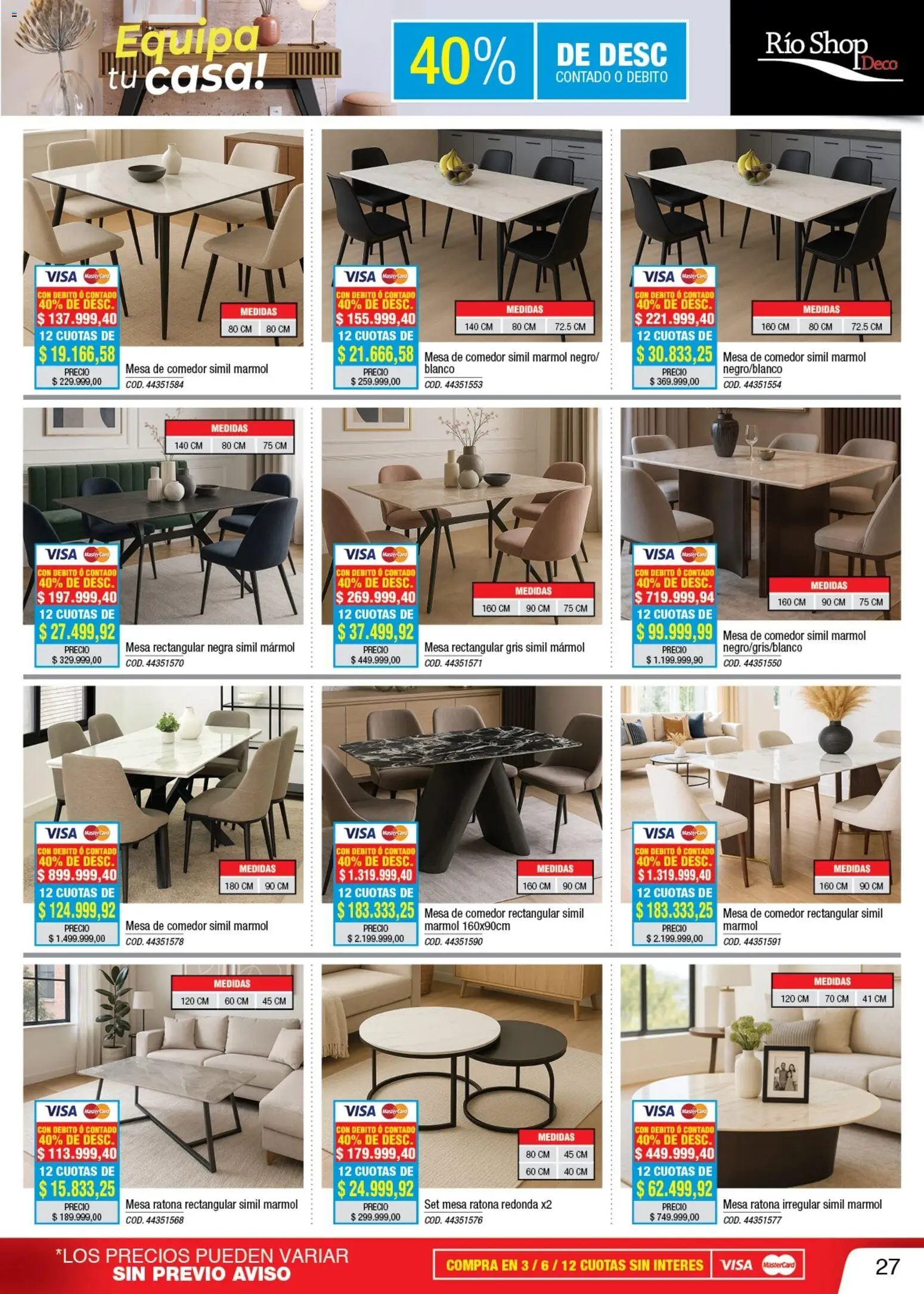 Río Shop Deco catálogo │ válido desde el 17.03.2026 | Página: 27 | Productos: Mesa