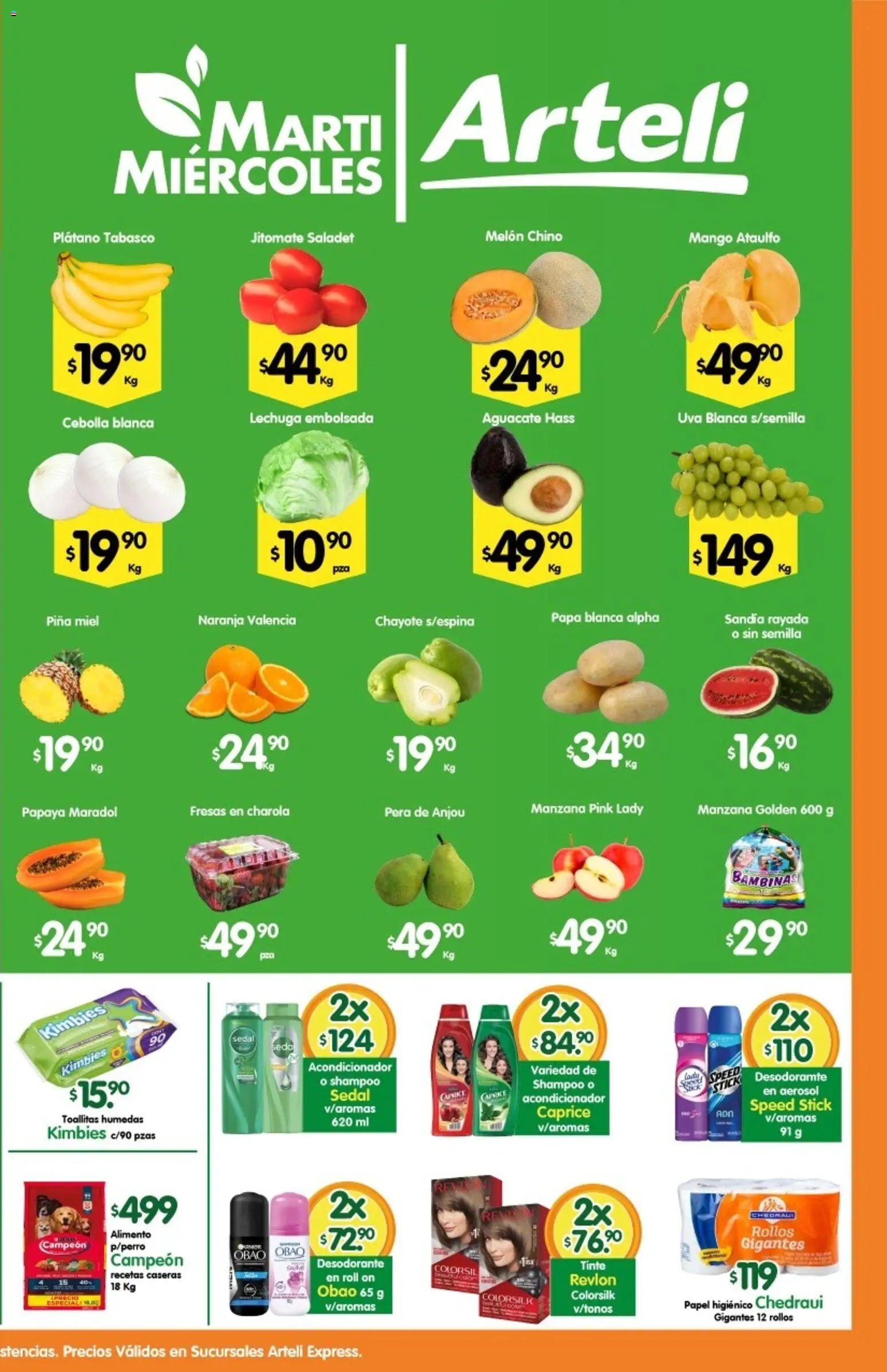Nuevas ofertas de Arteli válidas en toda la República Mexicana desde el 07.04.2026. ¡Encuentra las mejores ofertas en Arteli folleto Express! | Página: 2 | Productos: Desodorante, Sandía, Uva, Acondicionador