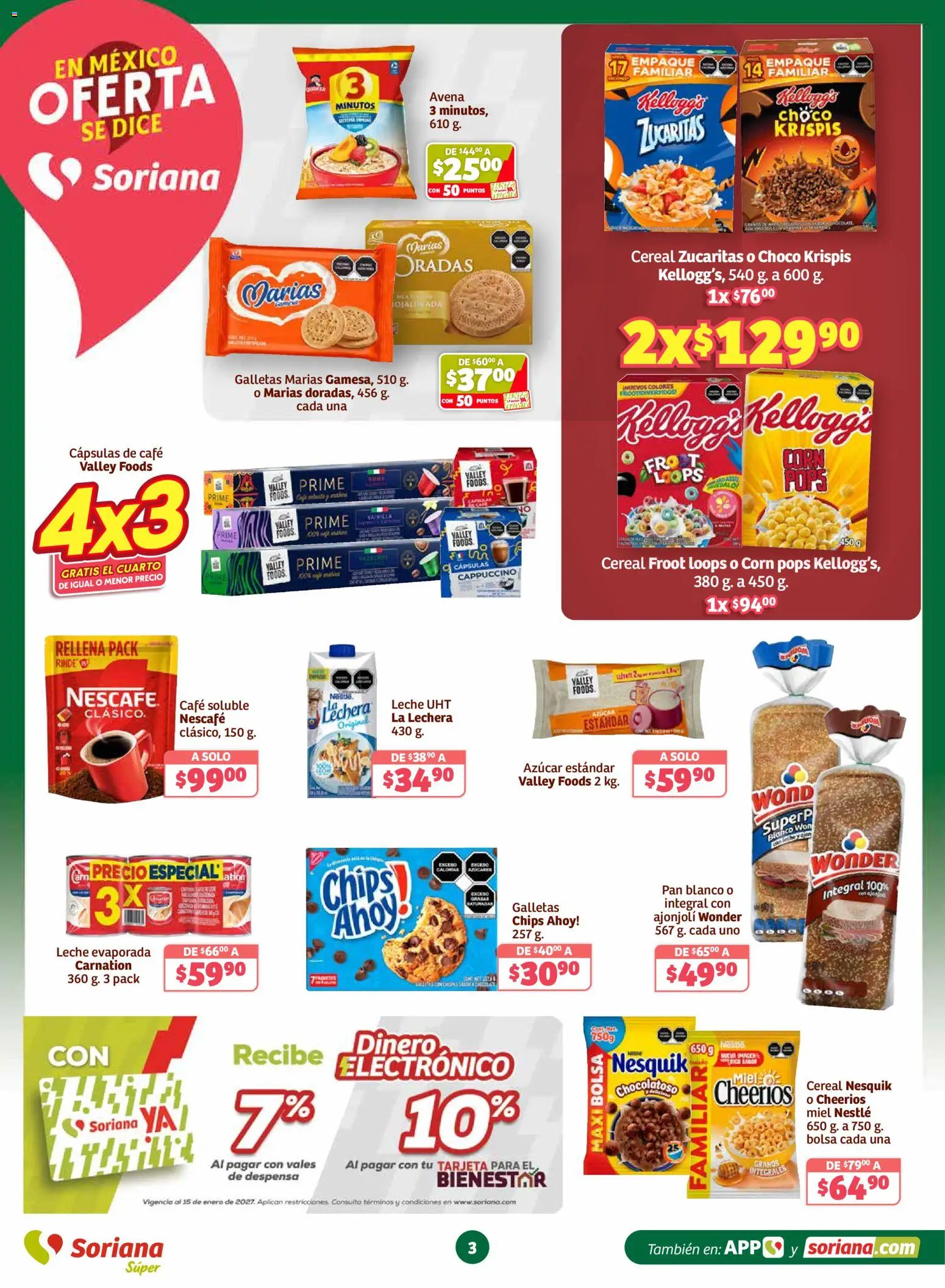 Nuevas ofertas de Soriana válidas en toda la República Mexicana desde el 12.03.2026. ¡Encuentra las mejores ofertas en Soriana Folleto Soriana Súper Nacional! | Página: 3 | Productos: Azúcar, Leche, Café, Despensa