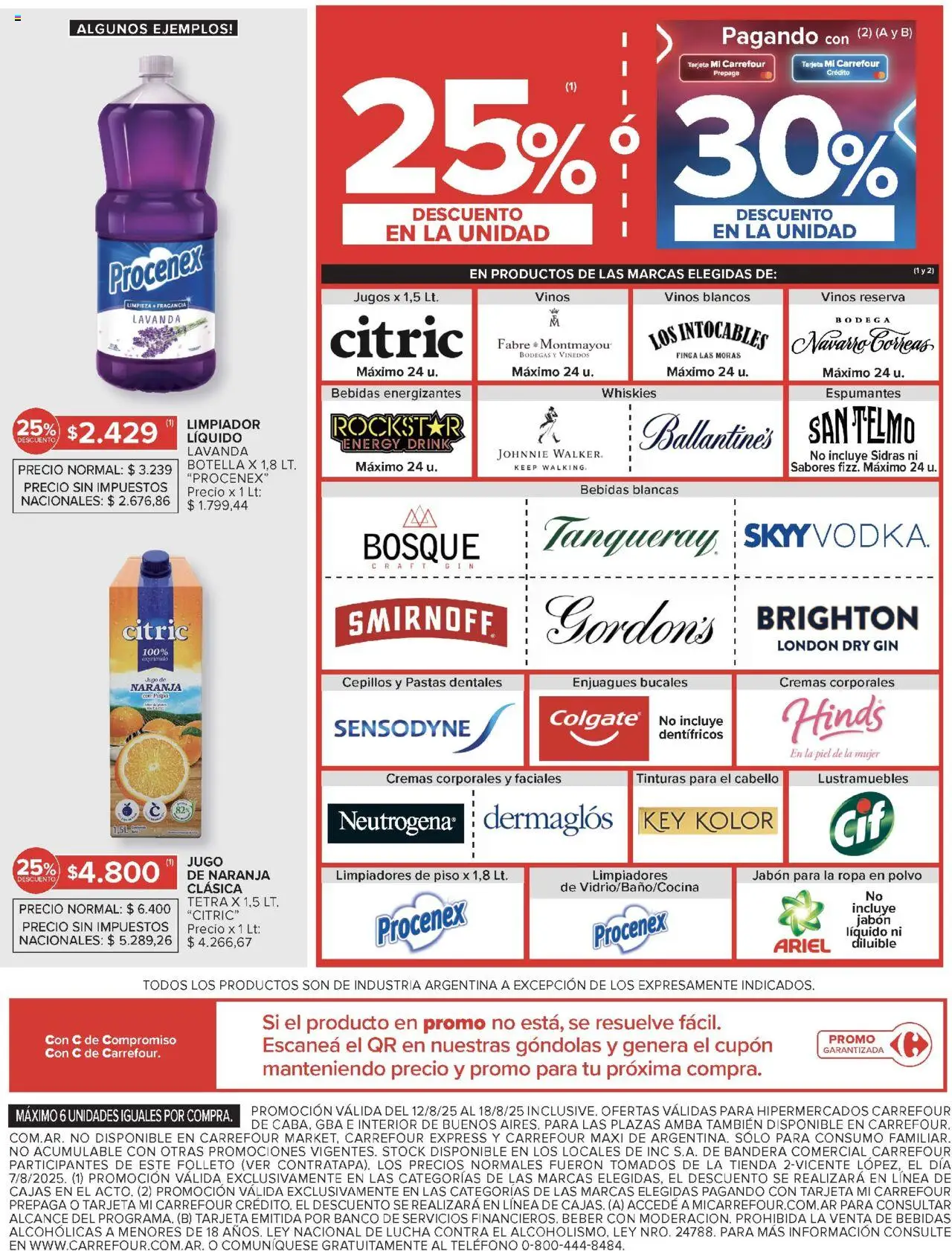 Carrefour ofertas - CABA │ válido desde el 12.08.2025 | Página: 12 | Productos: Teléfono, Lustramuebles, Botella, Ropa
