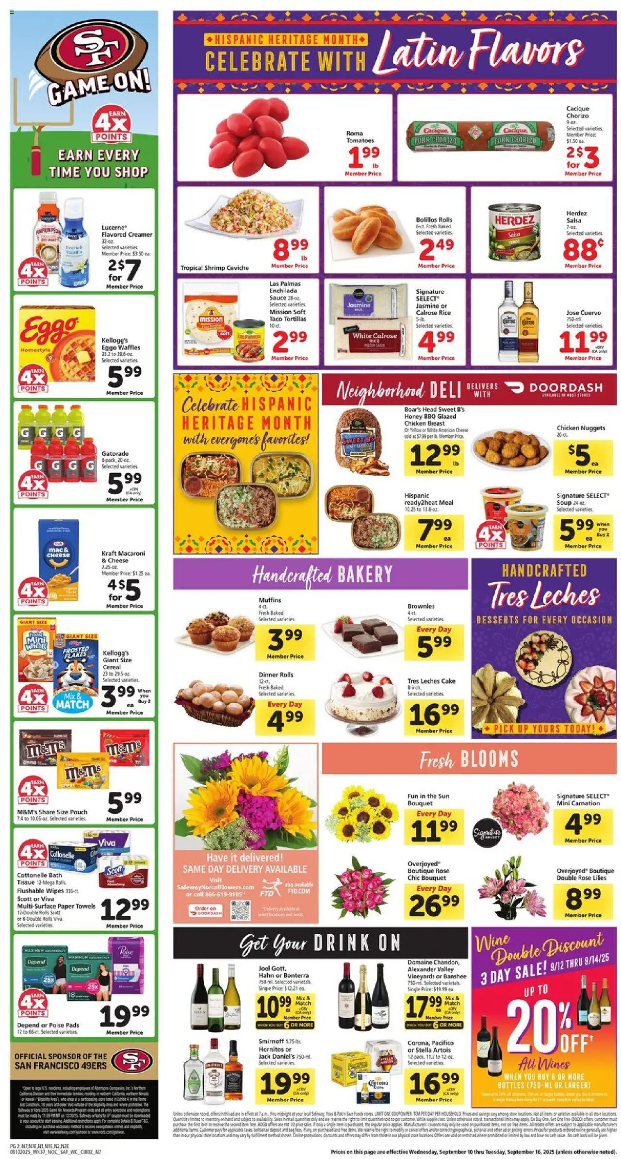 Safeway Weekly Ad - valid from 10.09.2025 | Page: 2 | Products: Cheese, Sauce, Game, Bag