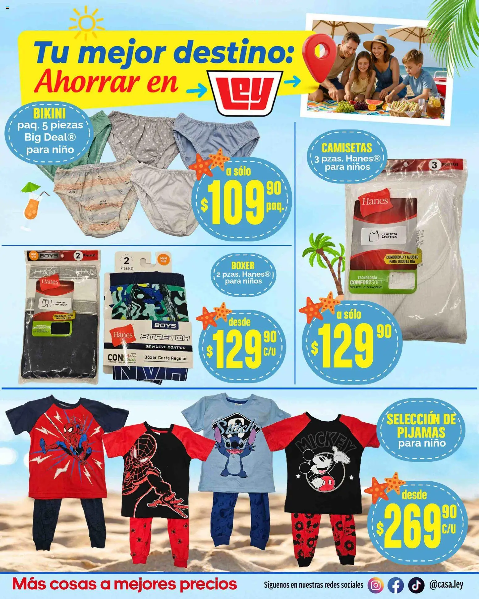 Nuevas ofertas de Casa Ley válidas en toda la República Mexicana desde el 20.03.2026. ¡Encuentra las mejores ofertas en Casa Ley folleto Tu mejor destino ! | Página: 26 | Productos: Bikini, Camiseta