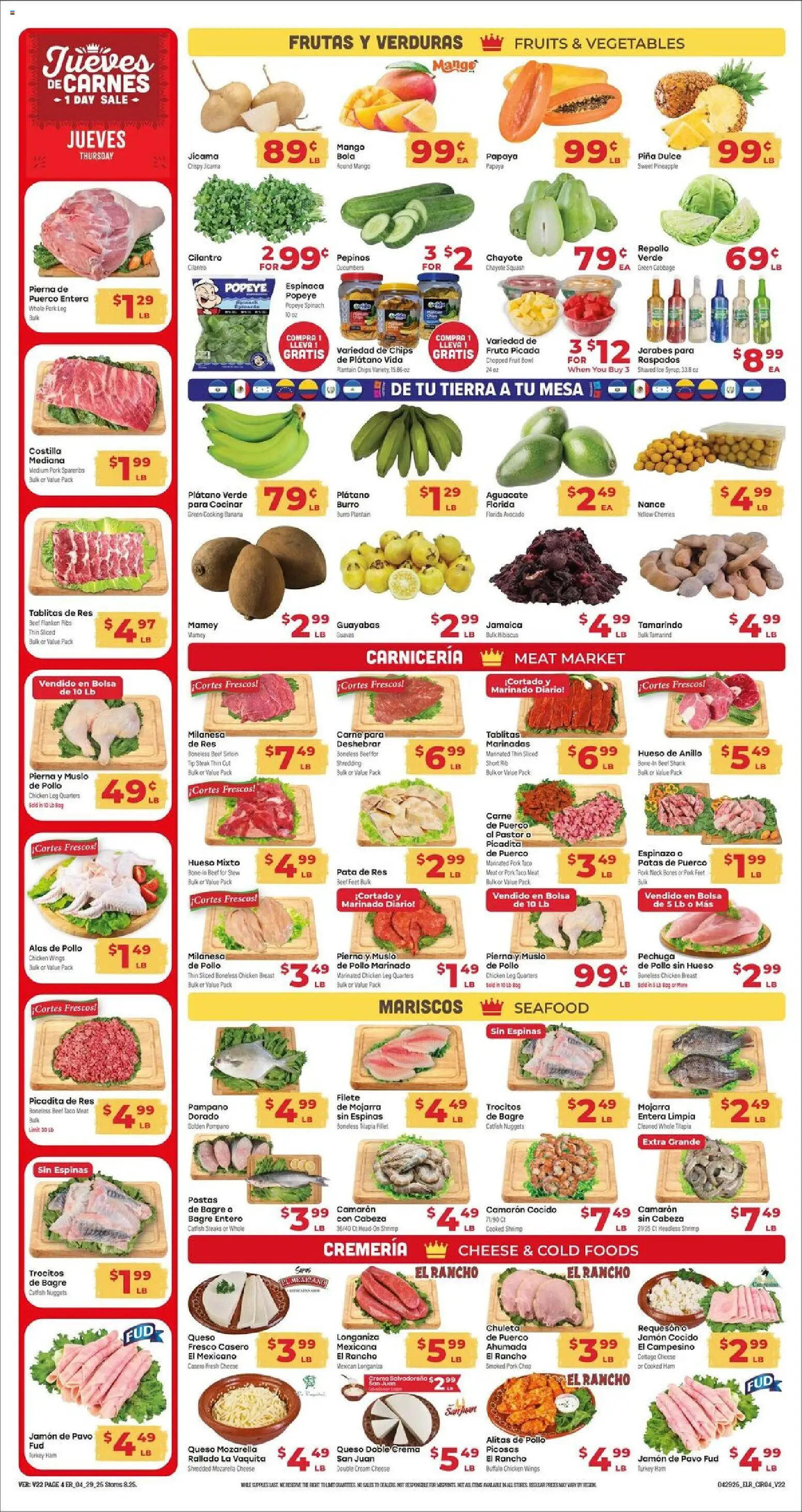El Rancho Weekly Ad - valid from 29.04.2026 | Page: 4 | Products: Spinach, Cream, Beet, Cabbage