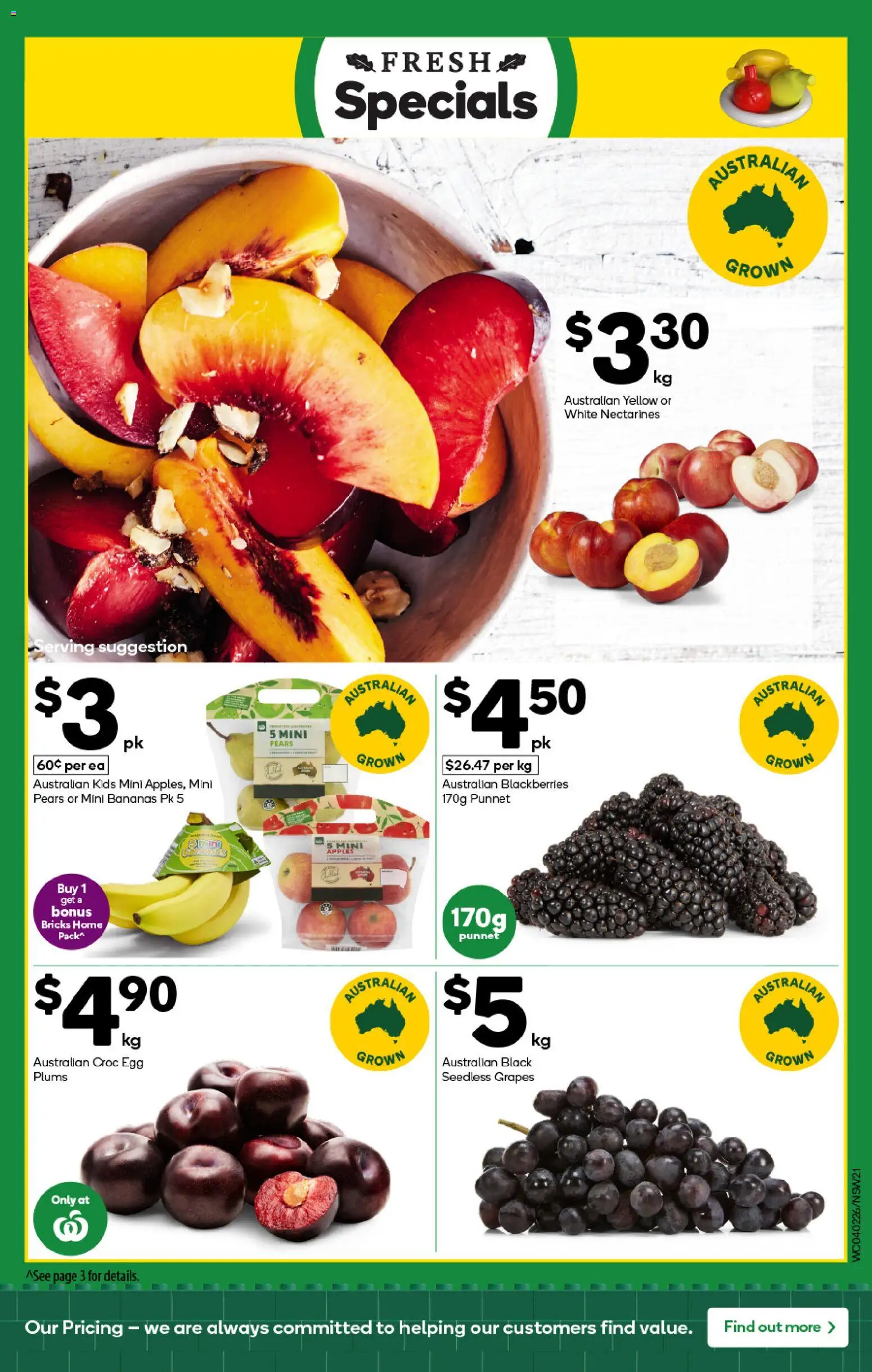 Woolworths catalogue - valid from 04.02.2026 | Page: 21 | Products: Apples, Bananas, Grapes, Plums