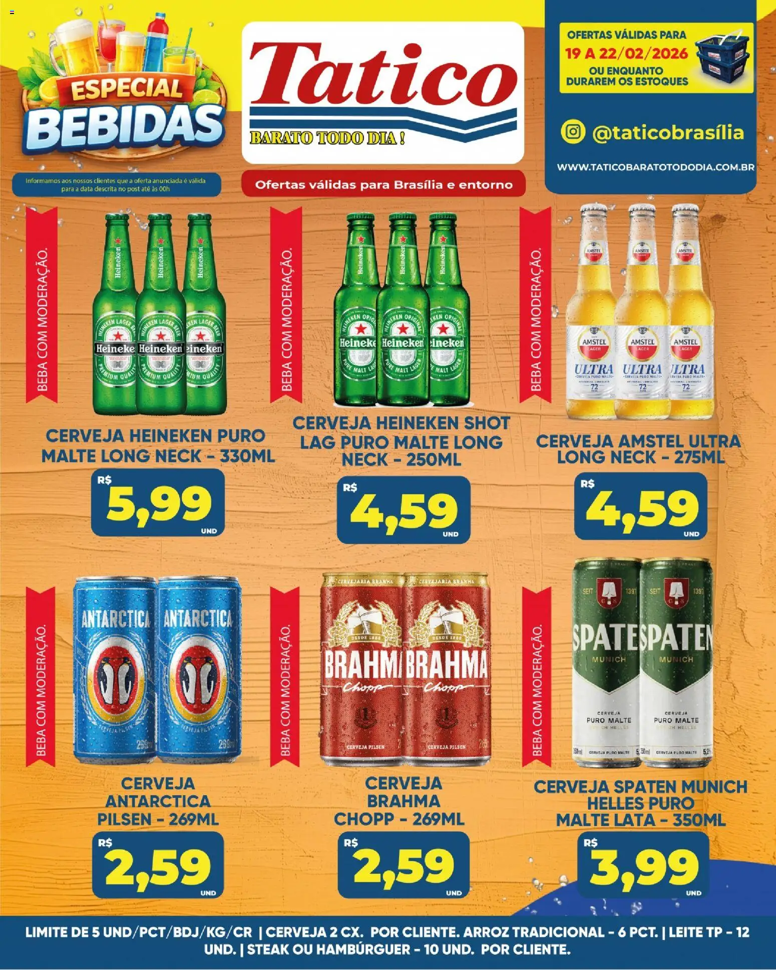 Tatico Folheto - válido de 23.02.2026 | Página: 44 | Produtos: Cerveja, Arroz, Cerveja Heineken, Hambúrguer