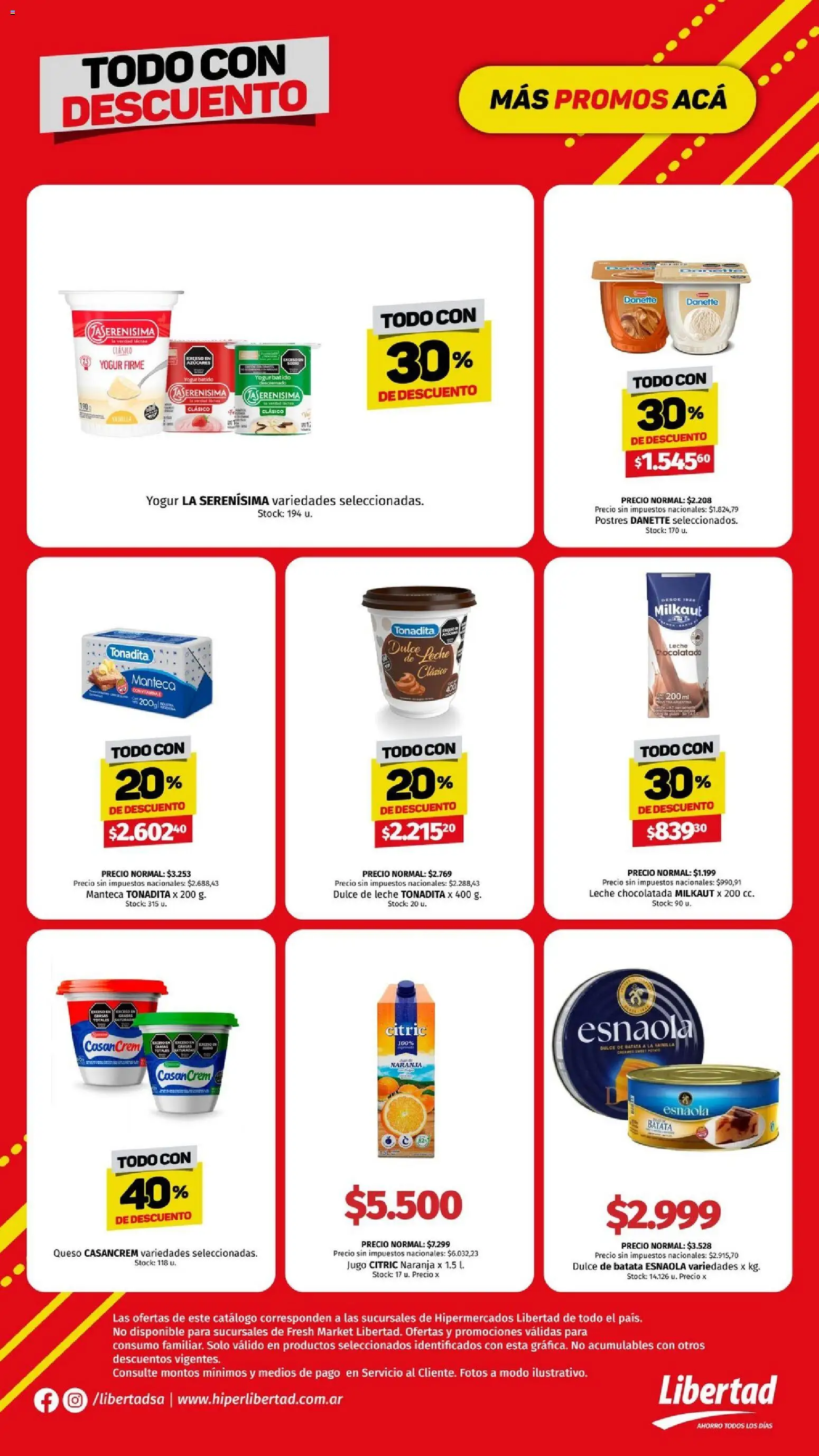 Hipermercado Libertad - Todo con sem 01 │ válido desde el 30.12.2025 | Página: 8 | Productos: Dulce de leche, Leche, Queso, Jugo