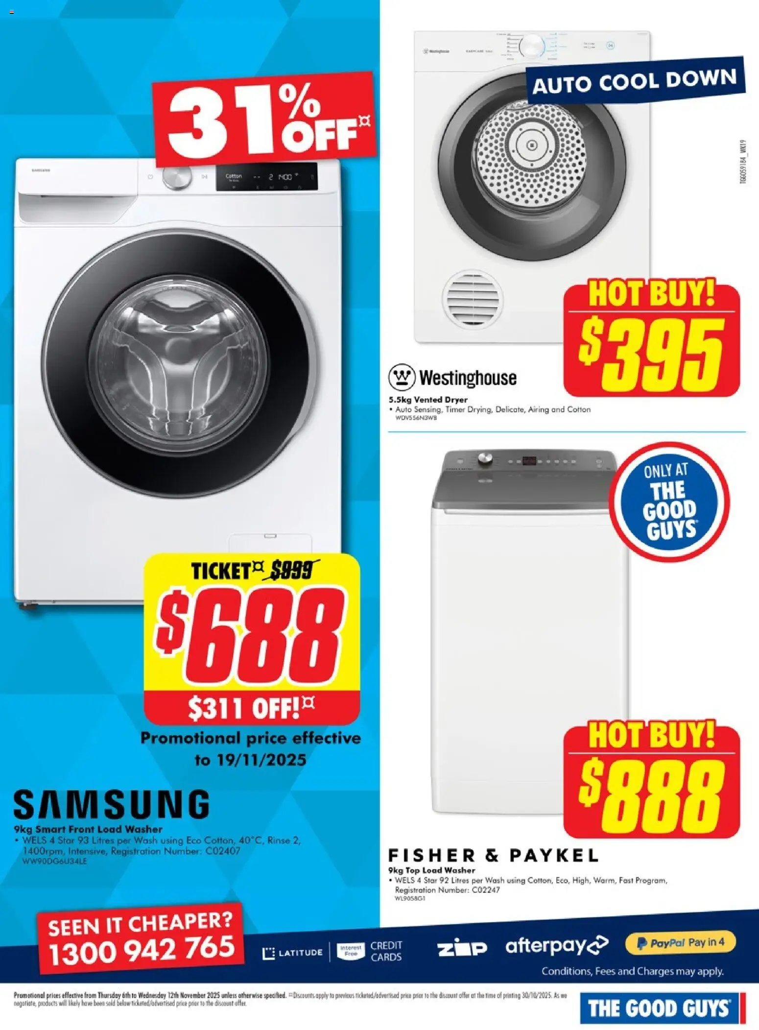 The Good Guys catalogue - valid from 05.11.2025 | Page: 4 | Products: Dryer, Timer, Washer