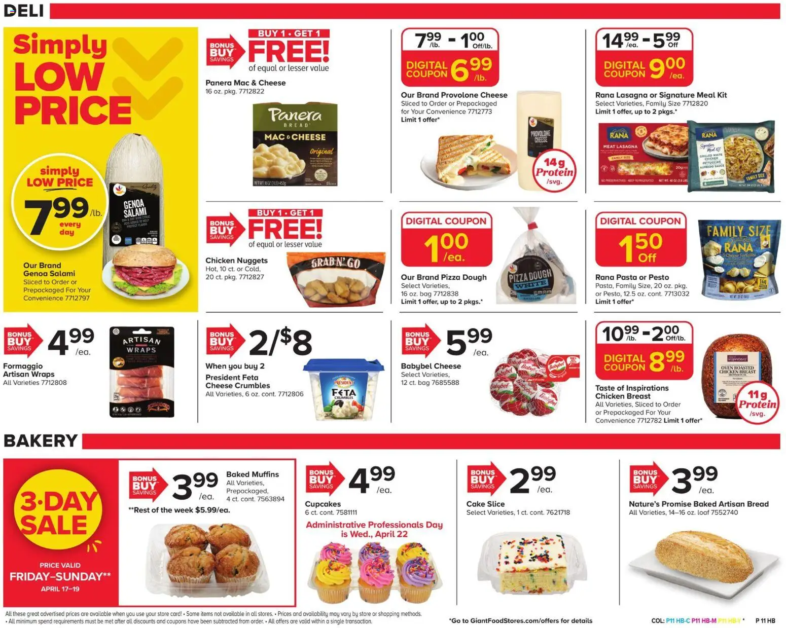 Giant Weekly Ad - valid from 17.04.2026 | Page: 12 | Products: Bakery, Cheese, Salami, Pizza