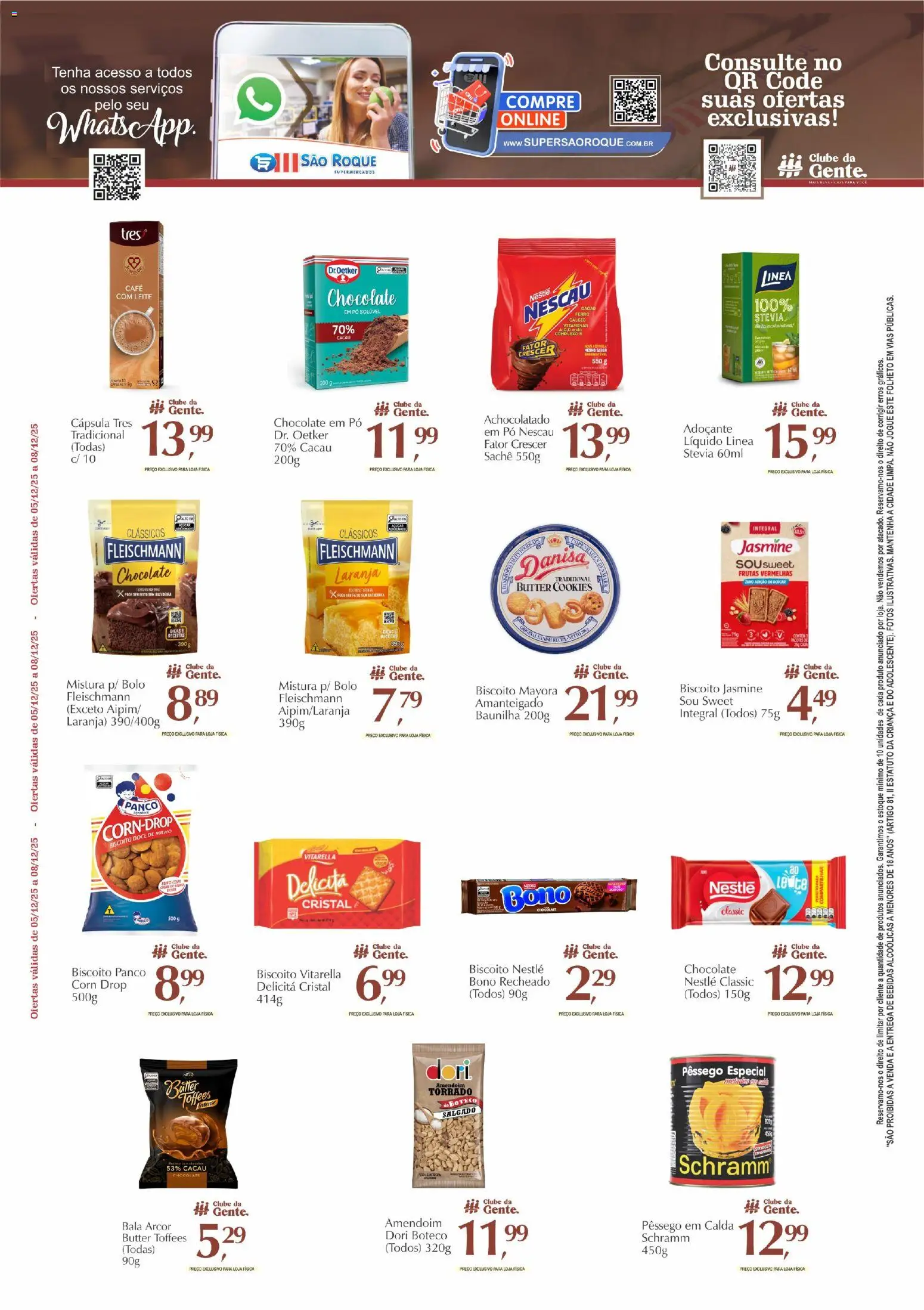 São Roque Supermercados Folheto - válido de 05.12.2025 | Página: 2 | Produtos: Pó, Achocolatado, Açúcar, Bala