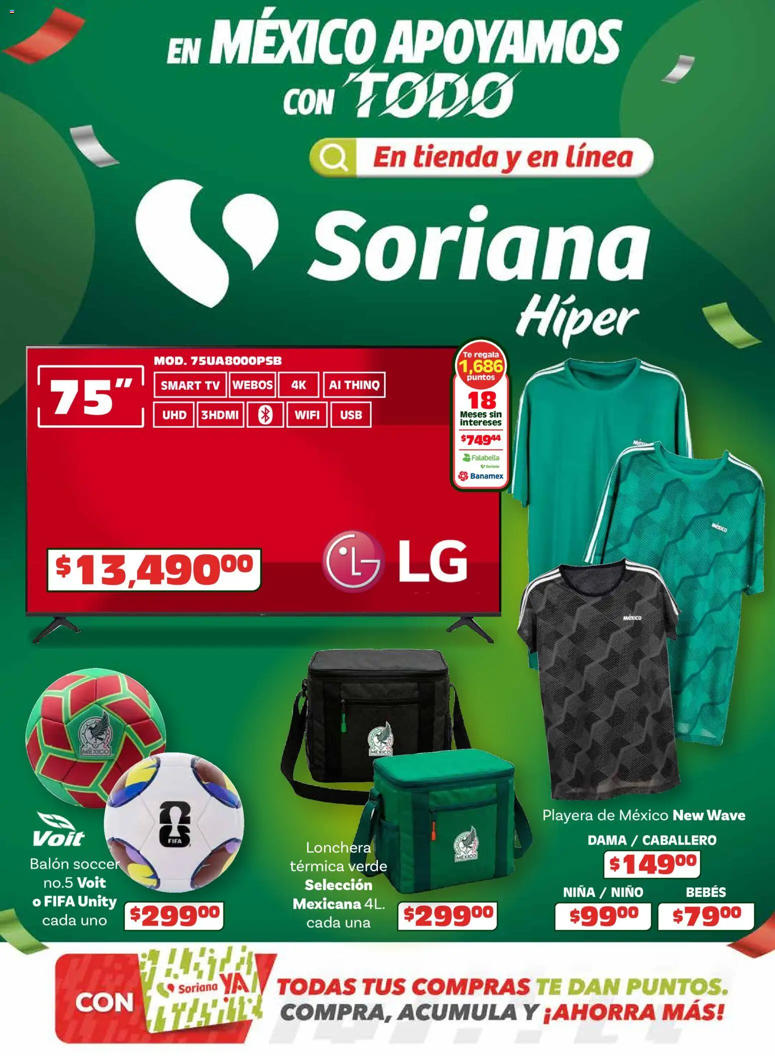 Nuevas ofertas de Soriana válidas en toda la República Mexicana desde el 15.04.2026. ¡Encuentra las mejores ofertas en Soriana En México apoyamos con todo Híper! | Página: 1 | Productos: Playera, Té
