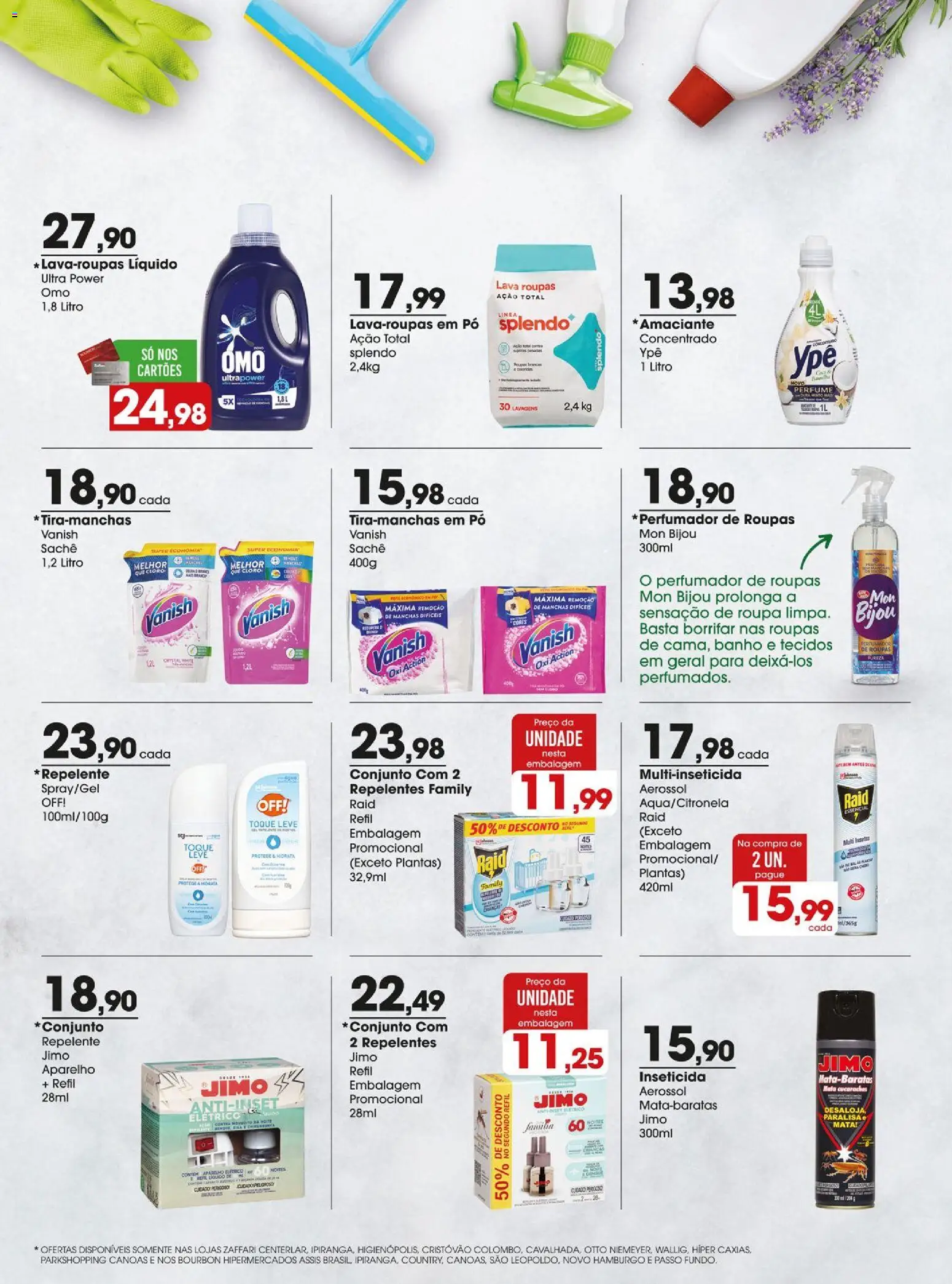 Zaffari Folheto - válido de 16.12.2025 | Página: 20 | Produtos: Cloro, Vanish, Amaciante, Inseticida