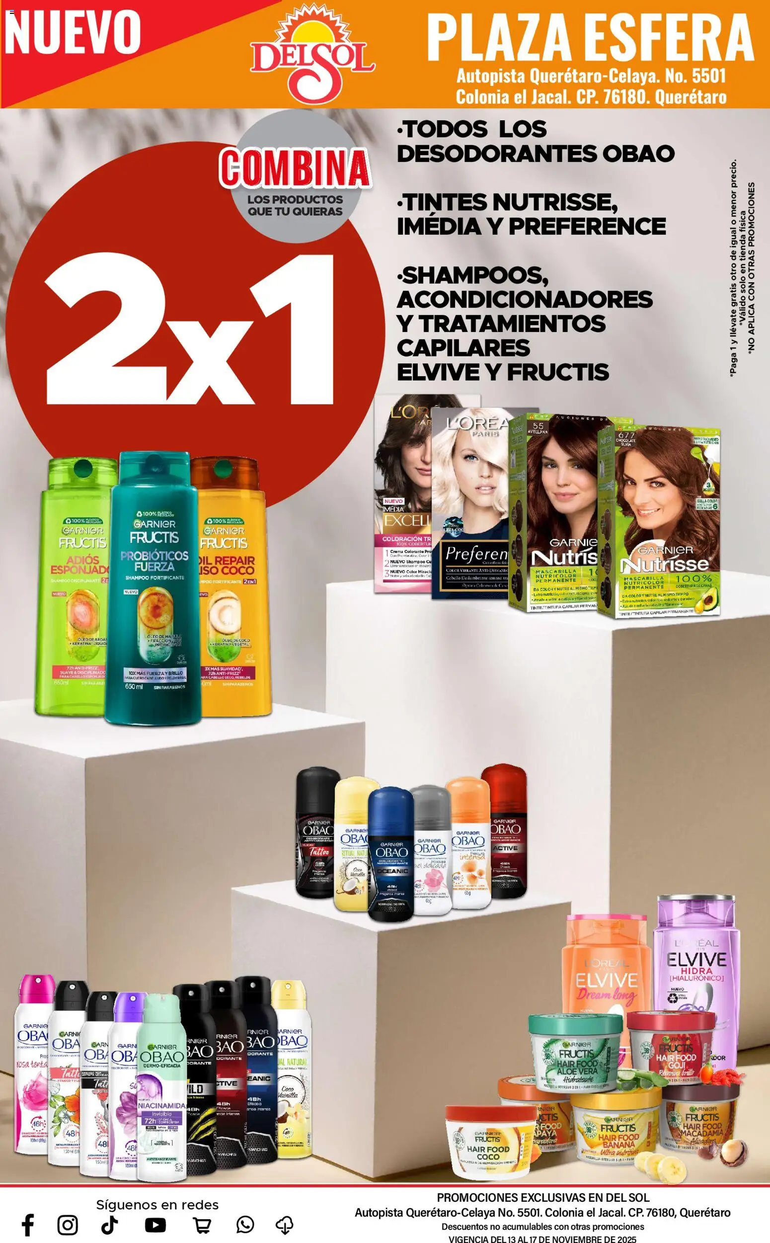 Nuevas ofertas de Del Sol y Woolworth válidas en toda la República Mexicana desde el 13.11.2025. ¡Encuentra las mejores ofertas en Del Sol y Woolworth catálogo Apertura Querétaro Esfera 1201! | Página: 8 | Productos: Antitranspirante, Crema, Chocolate, Mascarilla