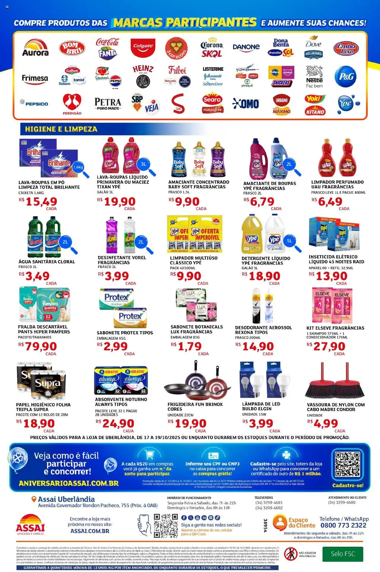 Assaí Atacadista Folheto - válido de 17.10.2025 | Página: 4 | Produtos: Shampoo, Pneus, Inseticida, Água sanitária