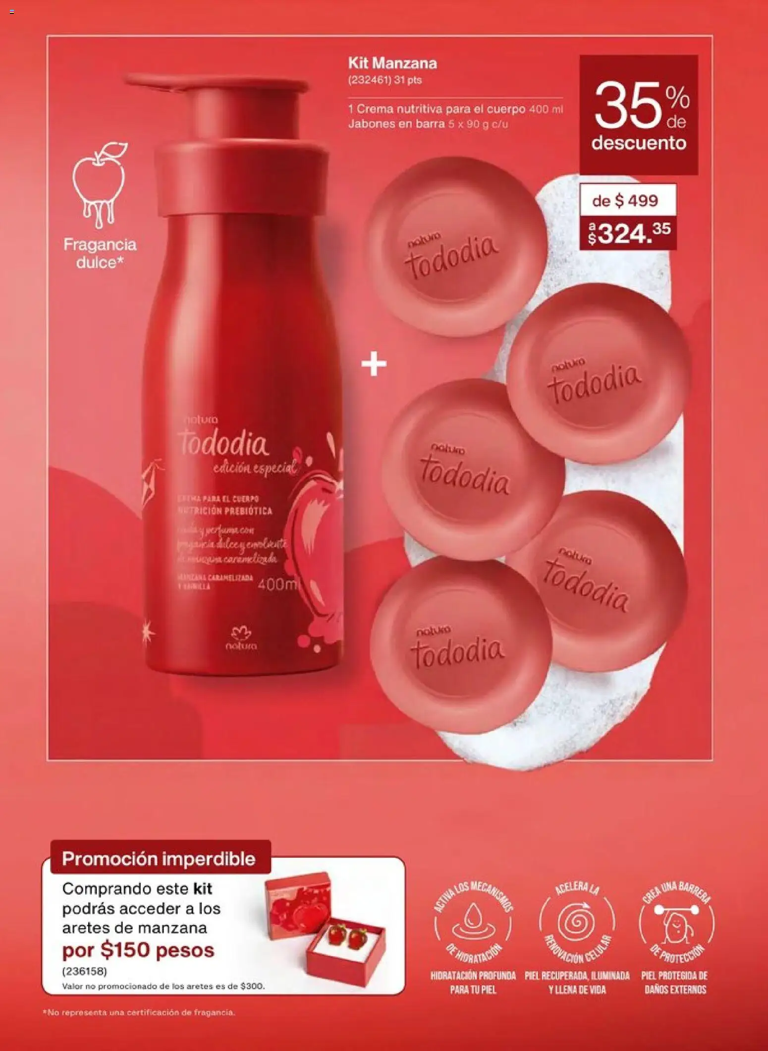 Nuevas ofertas de Natura válidas en toda la República Mexicana desde el 20.12.2025. ¡Encuentra las mejores ofertas en Natura campaña 1 2026! | Página: 91 | Productos: Crema, Manzana, Aretes, Fragancia