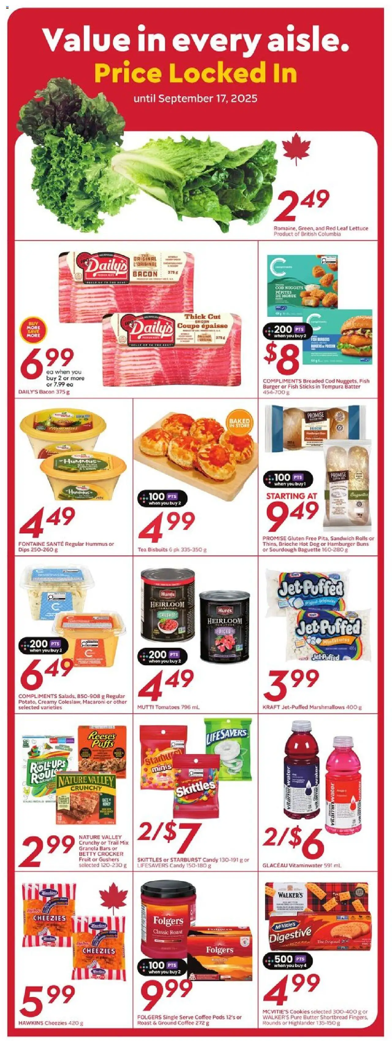 Safeway flyer valid from 14.08.2025 | Page: 14 | Products: Fish, Cookies, Coffee, Tomatoes