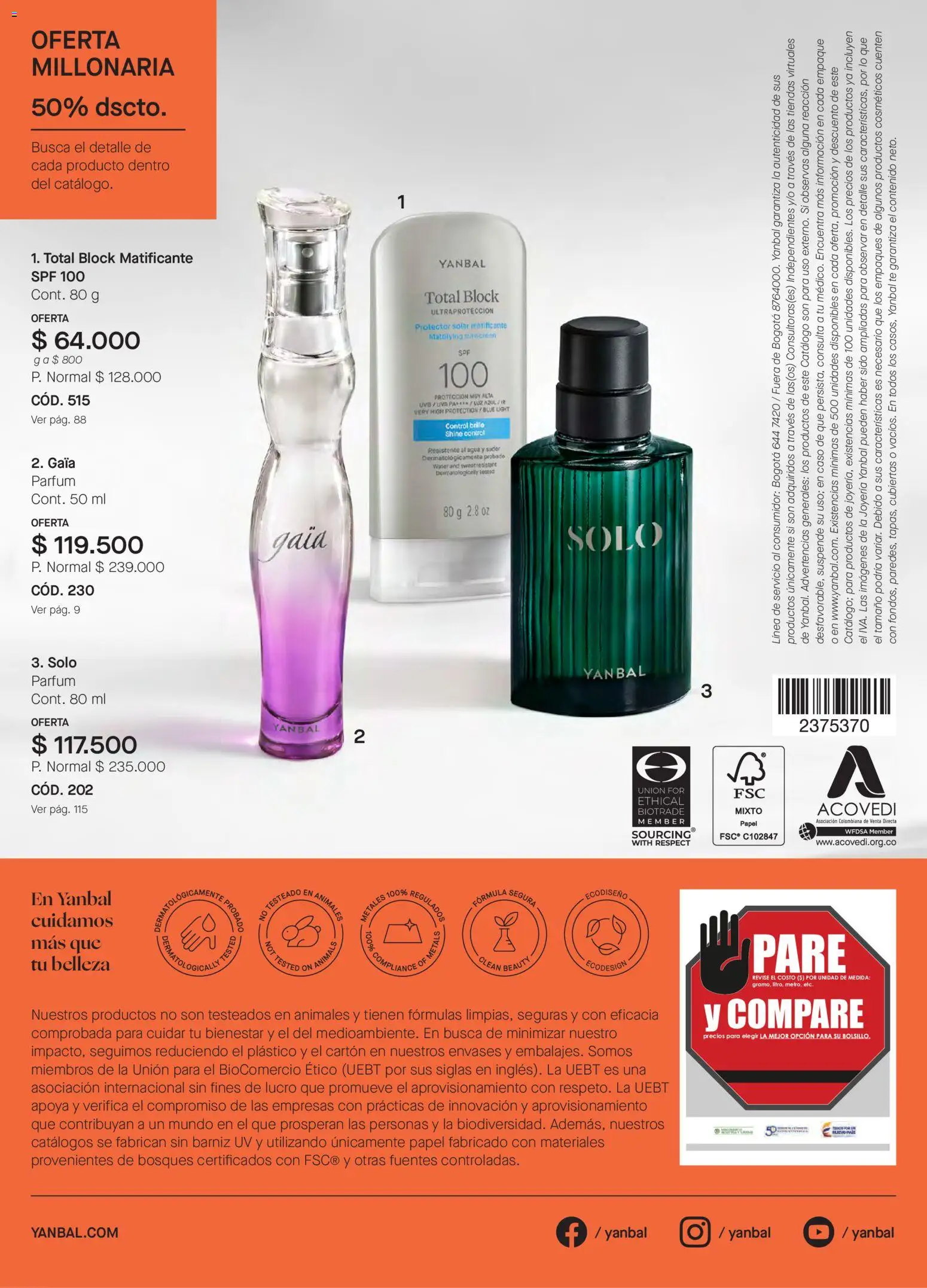 Yanbal revista - valida desde el 31.01.2026 | Página: 126 | Productos: Agua, Té, Caso, Protector solar