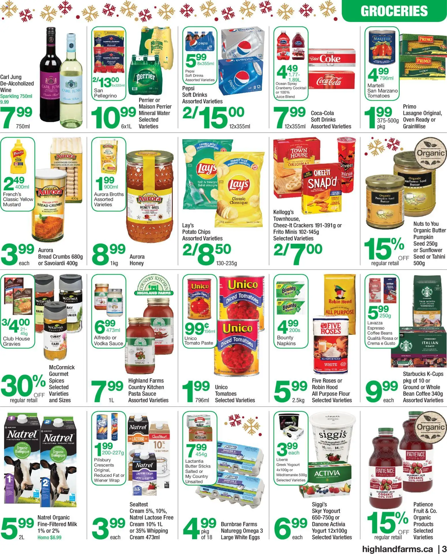 Highland Farms flyer valid from 11.12.2025 | Page: 3 | Products: Pasta, Oven, Bread, Pumpkin