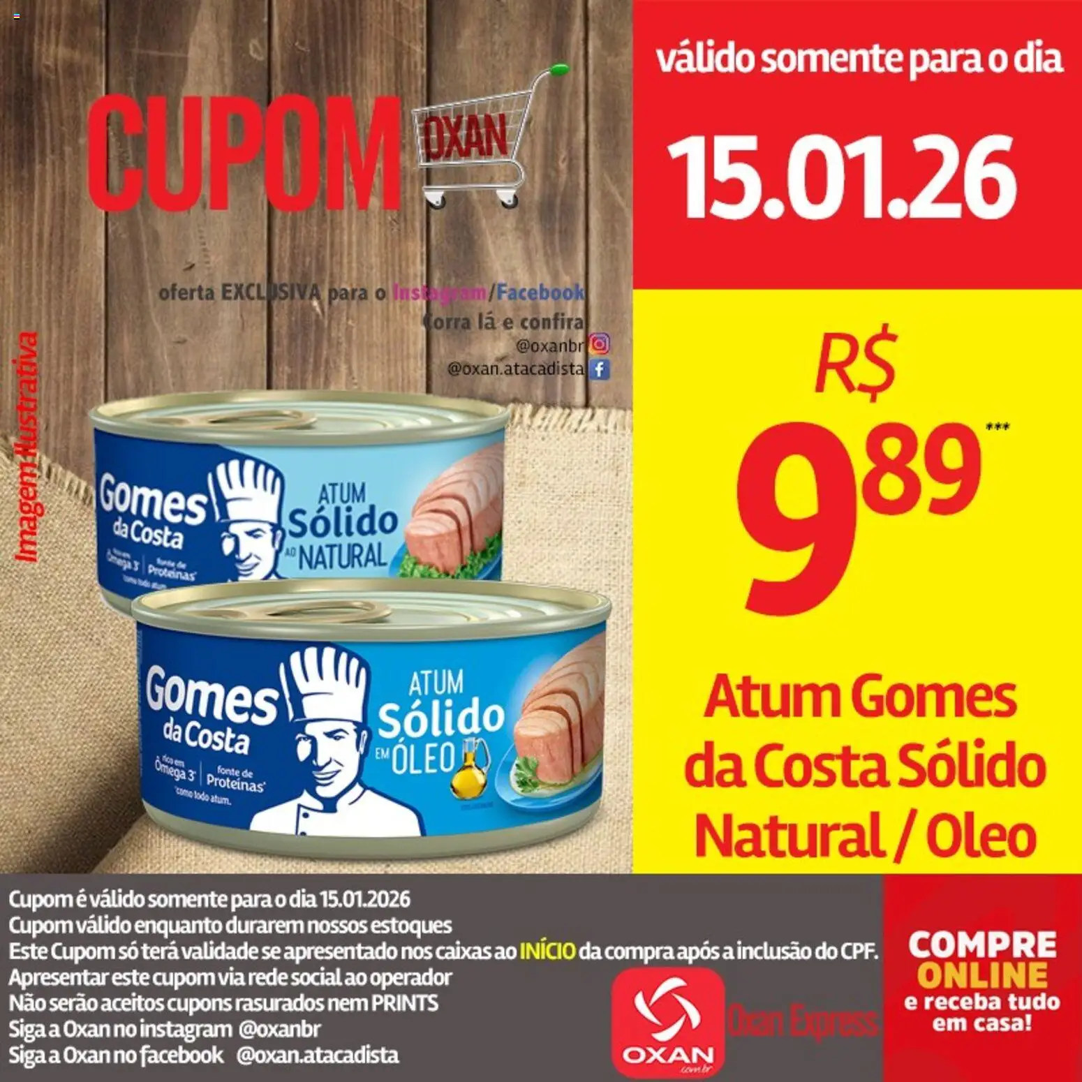 Oxan Atacadista Folheto - válido de 15.01.2026 | Página: 9 | Produtos: Ômega 3, Óleo, Gomes da costa, Atum