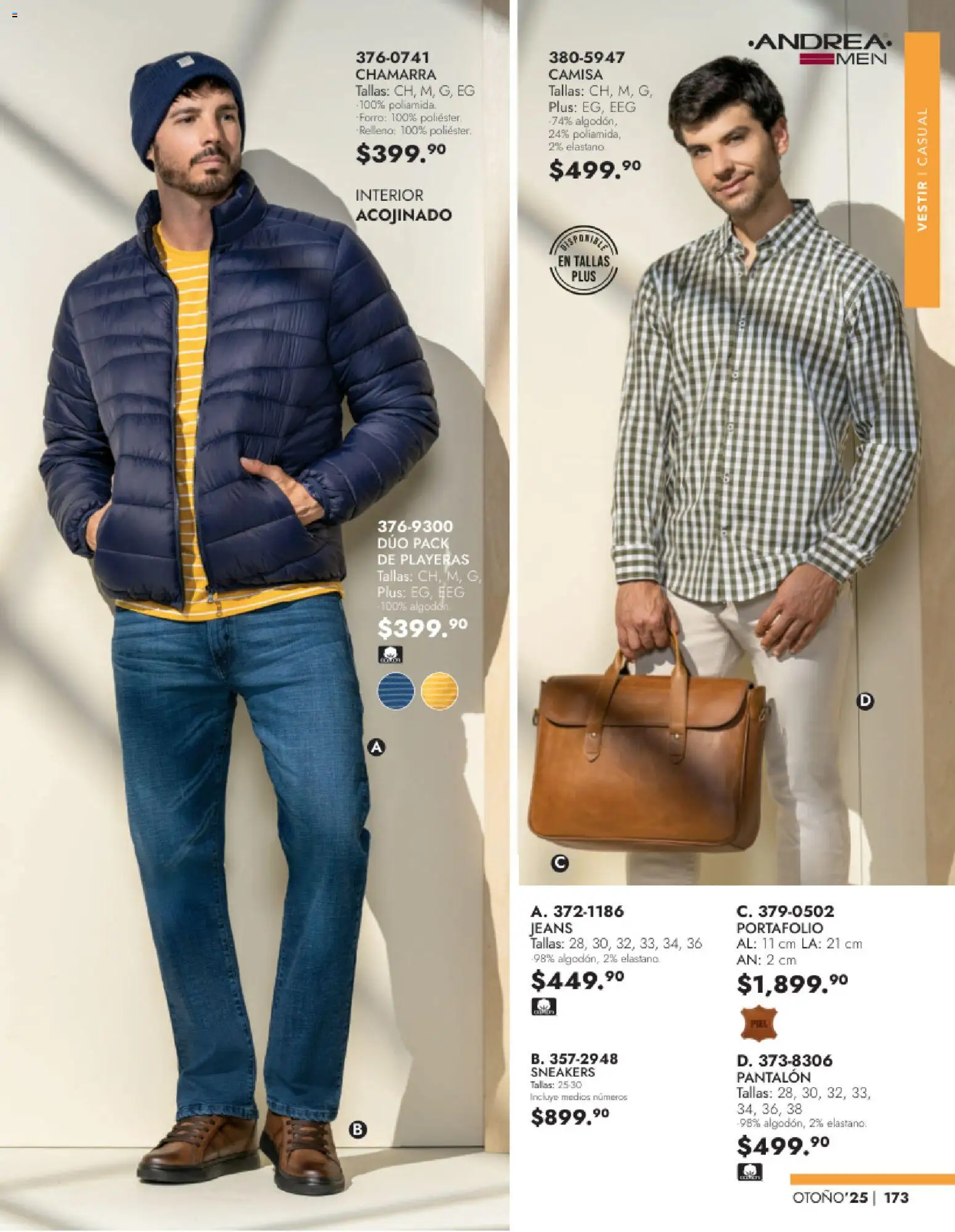 Nuevas ofertas de Andrea válidas en toda la República Mexicana desde el 26.11.2025. ¡Encuentra las mejores ofertas en Andrea catálogo Vestir Caballero otoño! | Página: 11 | Productos: Camisa, Chamarra