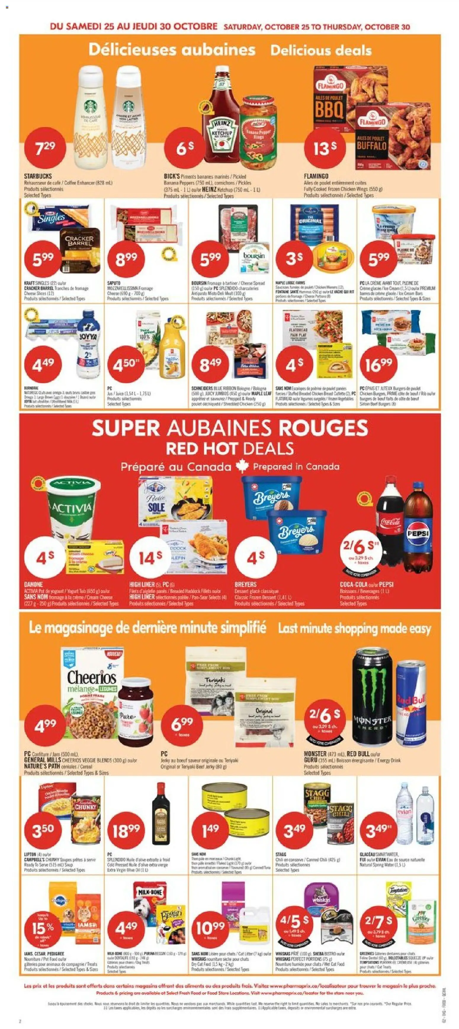 Pharmaprix flyer valid from 25.10.2025 | Page: 6 | Products: Cheese, Yogurt, Eggs, Juice