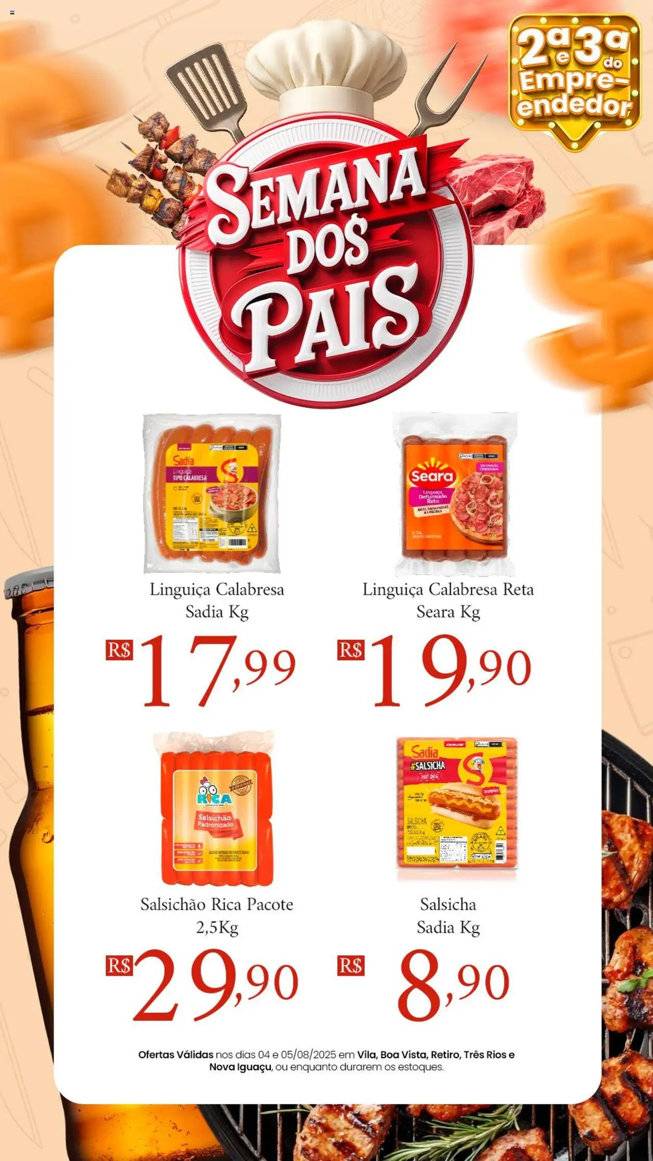Royal Supermercados Folheto - válido de 04.08.2025 | Página: 1 | Produtos: Salsicha, Linguiça