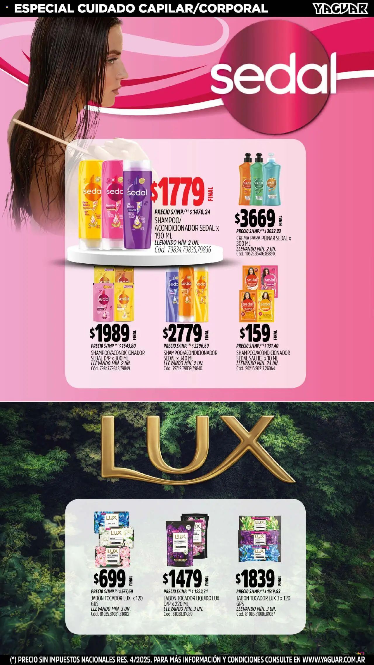Yaguar - Chaco │ válido desde el 04.08.2025 | Página: 13 | Productos: Shampoo, Acondicionador, Jabón, Crema