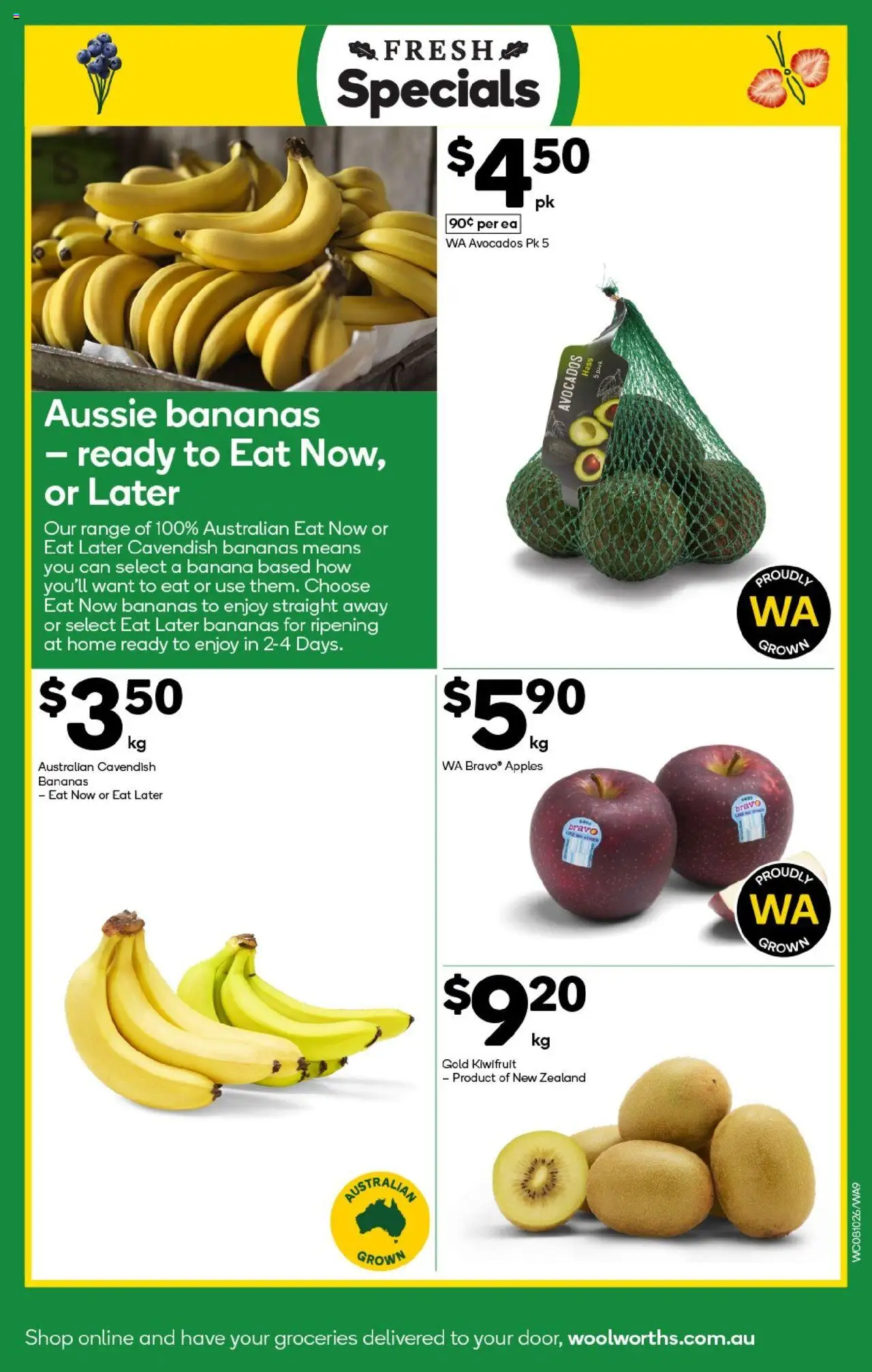 Woolworths catalogue - valid from 08.10.2025 | Page: 9 | Products: Apples, Bananas, Kiwifruit