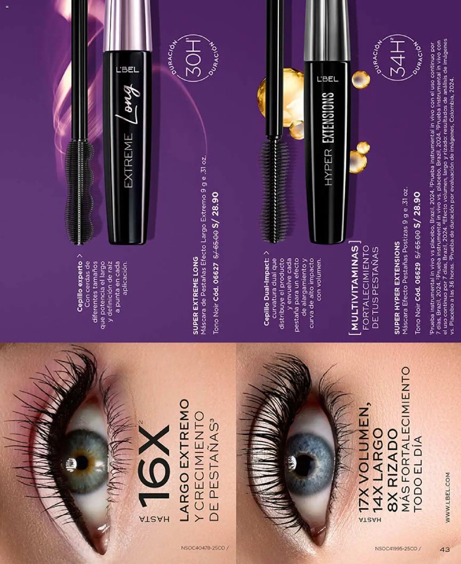Catálogo L'Bel válido desde 21.02.2026 | Página: 43 | Productos: Máscara, Pestañas postizas