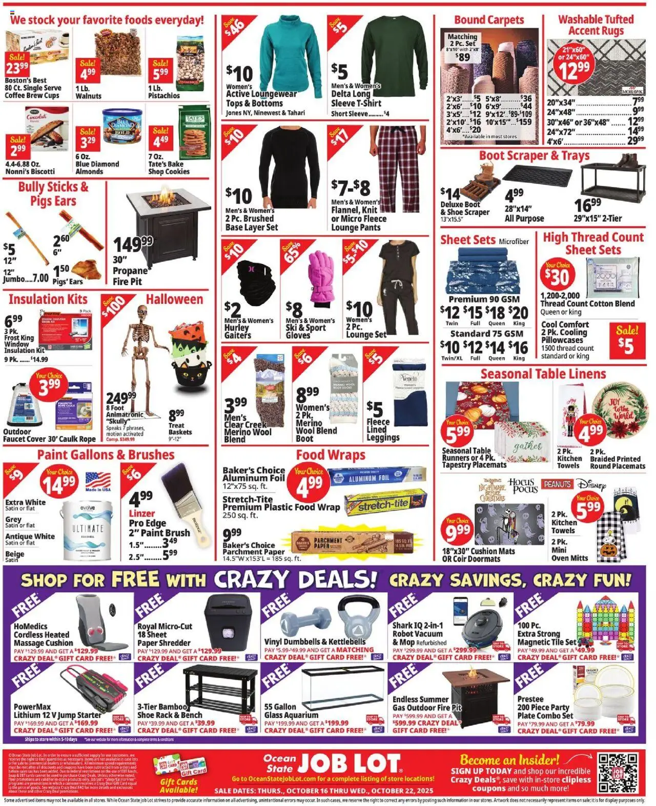 Ocean State Job Lot Weekly Ad - MA - valid from 16.10.2025 | Page: 2 | Products: Table, Leggings, Gloves, Oven