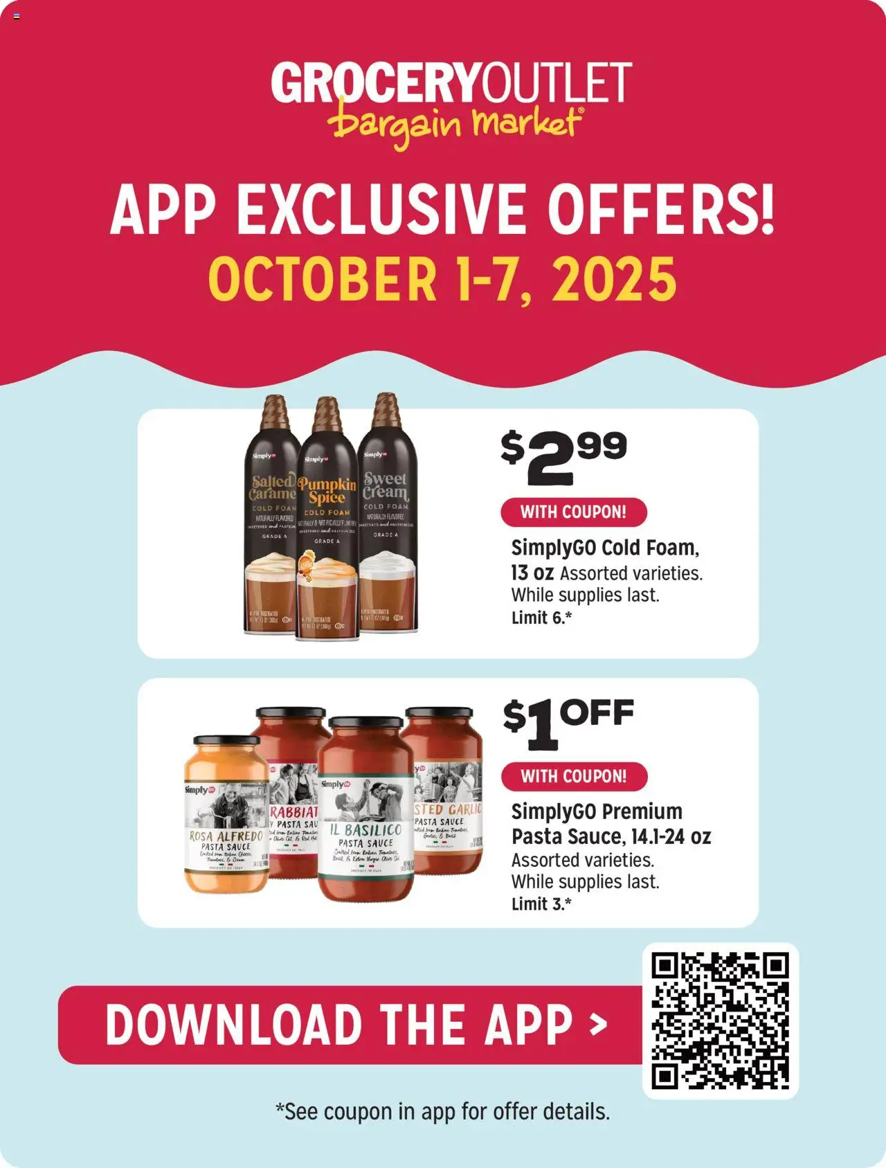 Grocery Outlet Weekly Ad - NJ - valid from 01.10.2025 | Page: 6 | Products: Pasta, Cream, Sauce, Garlic